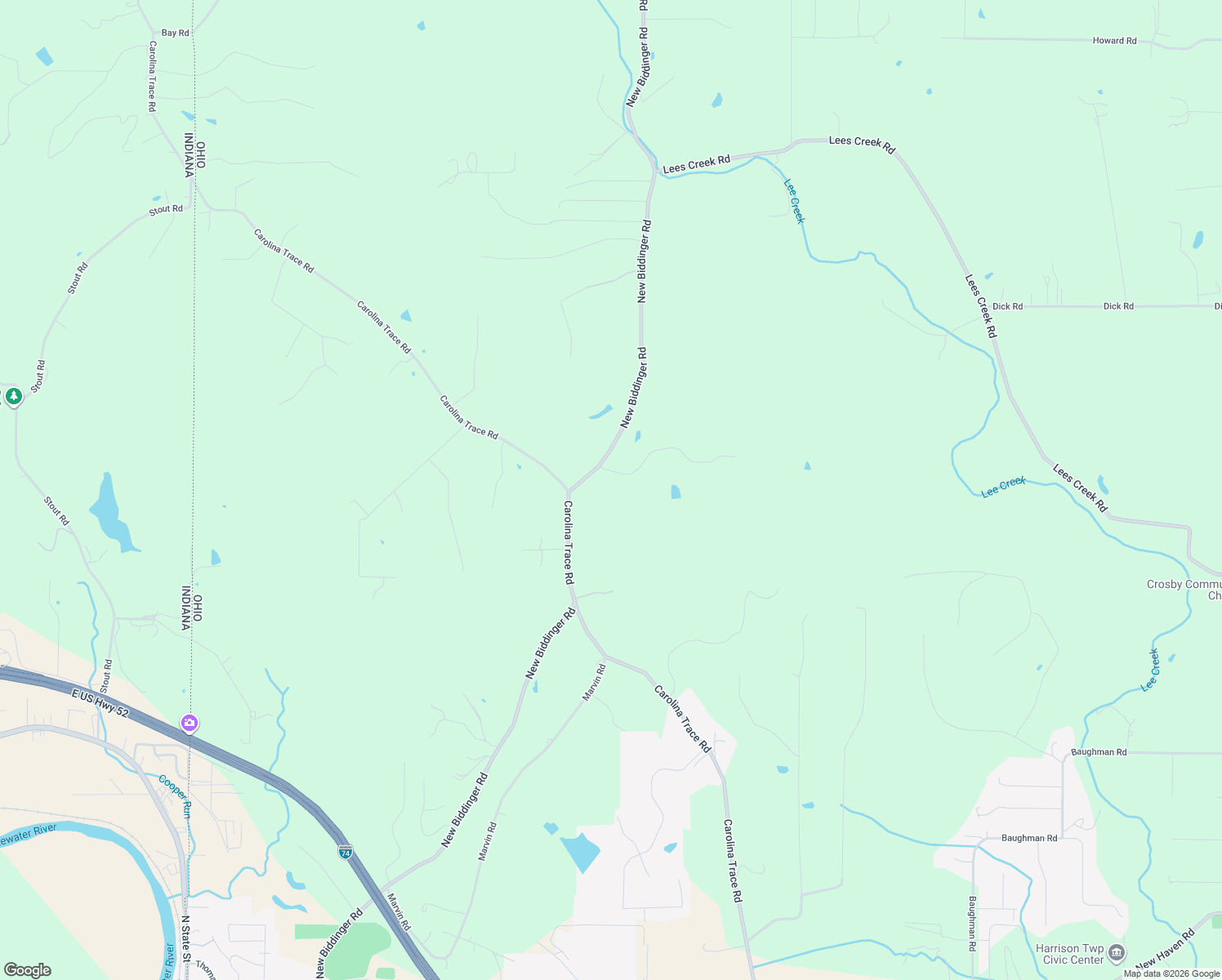 map of restaurants, bars, coffee shops, grocery stores, and more near 11140 New Biddinger Road in Harrison