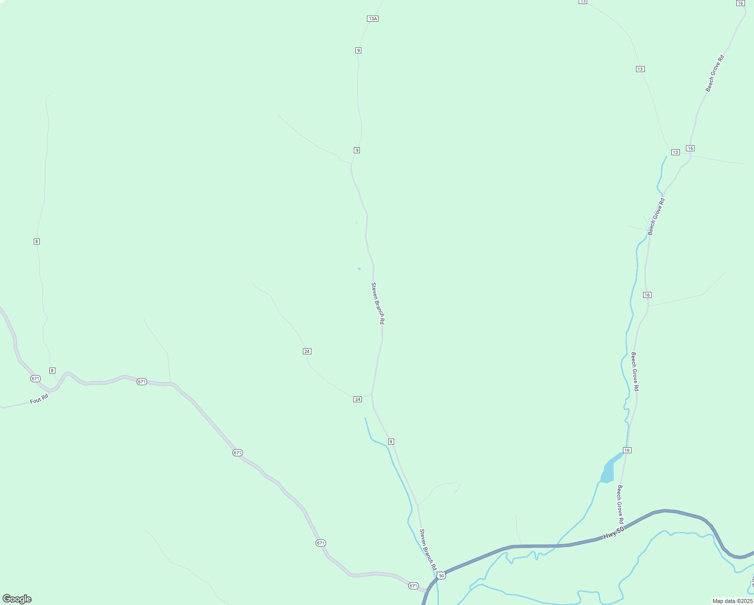 map of restaurants, bars, coffee shops, grocery stores, and more near Steven Branch Road in Vinton County