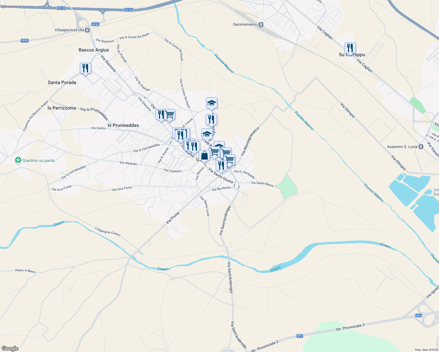 map of restaurants, bars, coffee shops, grocery stores, and more near in Uta
