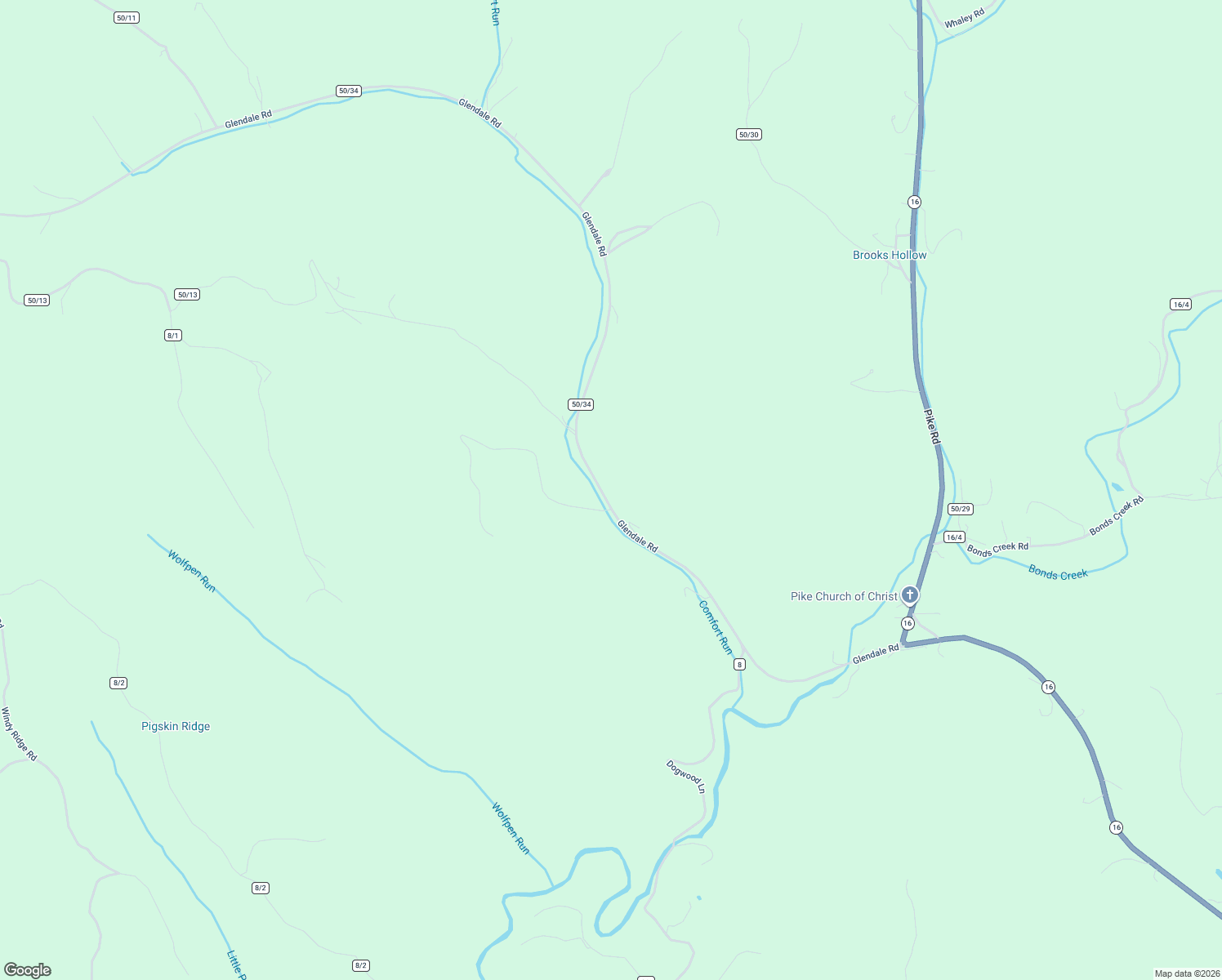 map of restaurants, bars, coffee shops, grocery stores, and more near County Road 50/34 in Saint Marys