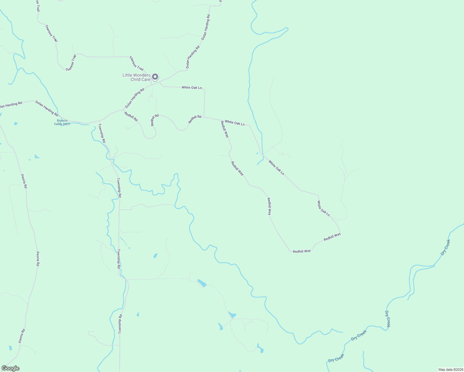 map of restaurants, bars, coffee shops, grocery stores, and more near 7438 Redhill Way in Browns Valley