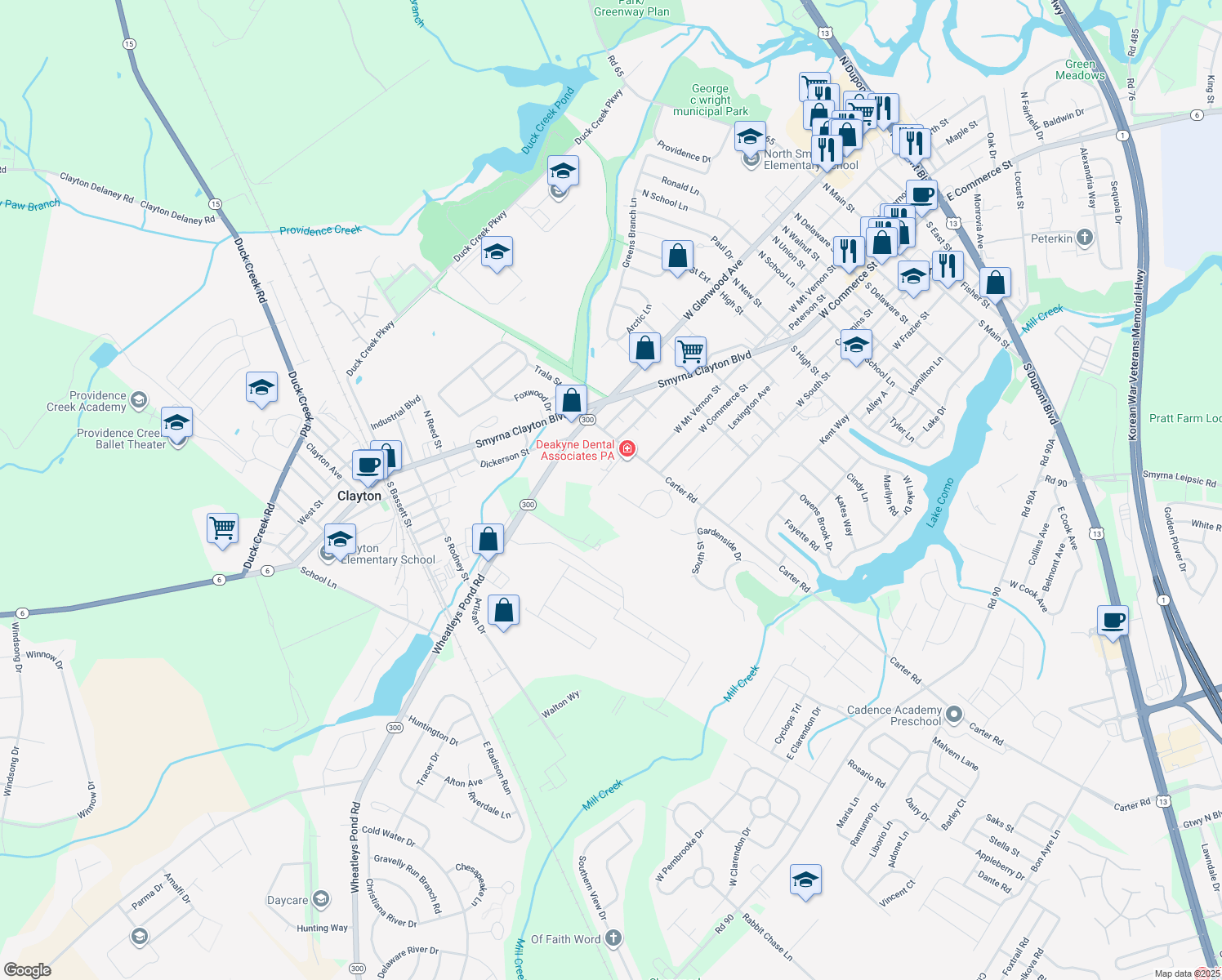 map of restaurants, bars, coffee shops, grocery stores, and more near 963 Tamara Drive in Smyrna
