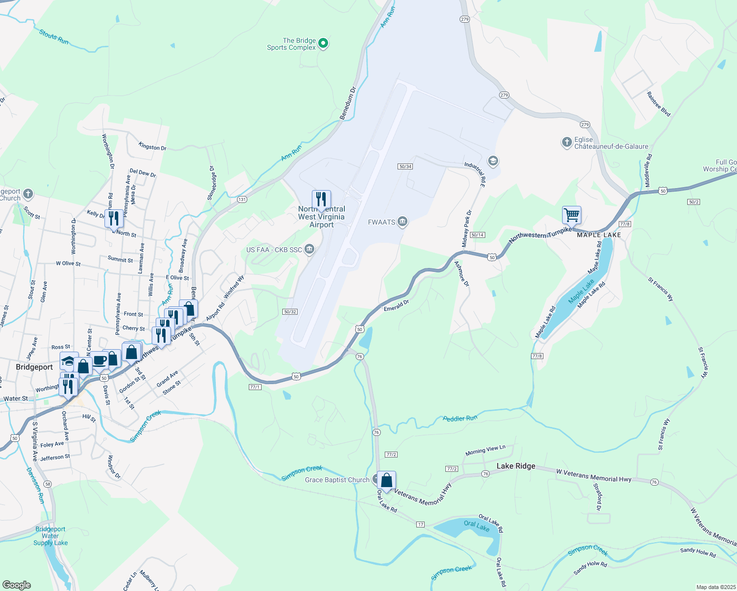 map of restaurants, bars, coffee shops, grocery stores, and more near 214 Frisco Lane in Bridgeport