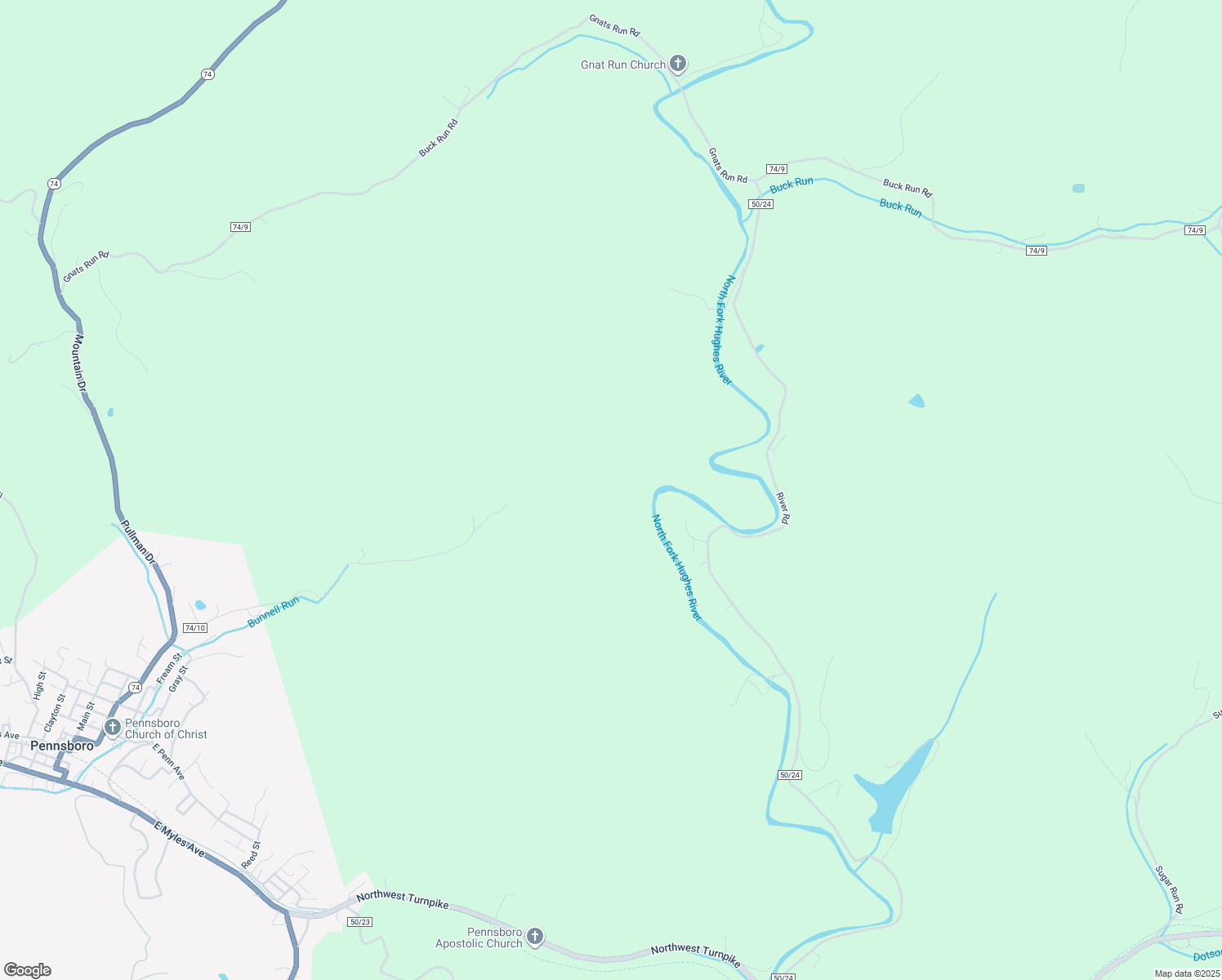 map of restaurants, bars, coffee shops, grocery stores, and more near 962 McDougal Drive in Pennsboro