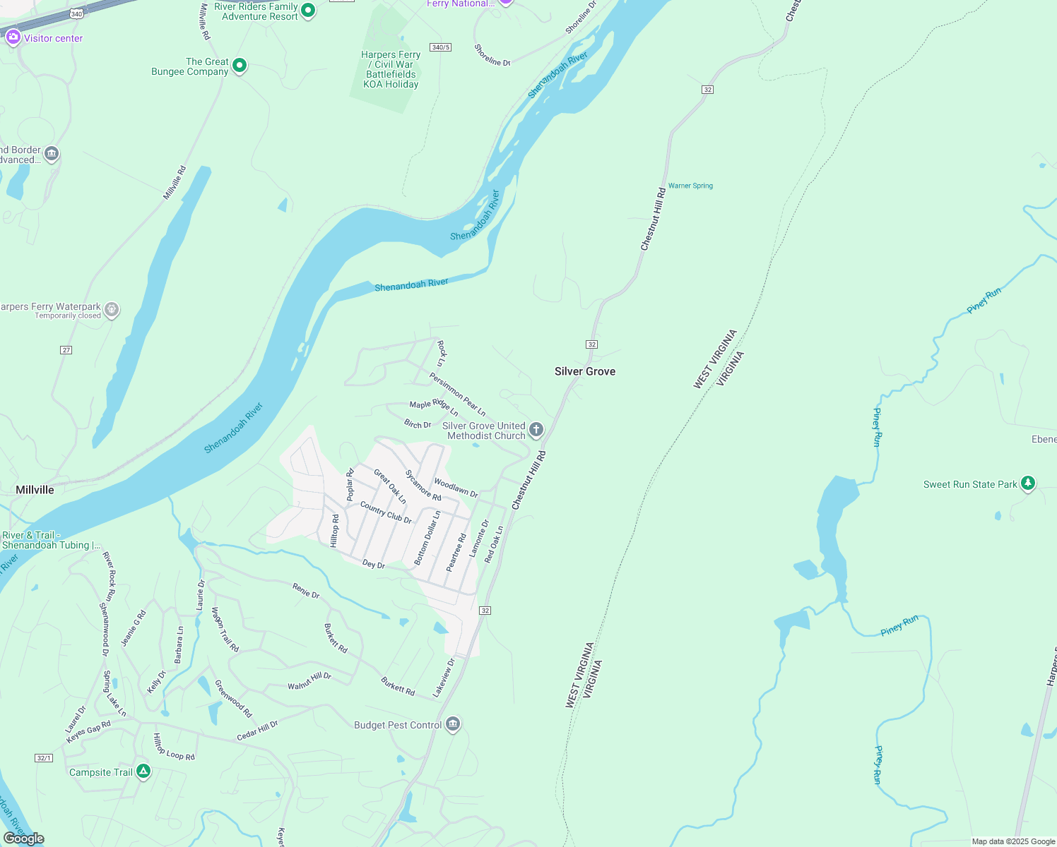 map of restaurants, bars, coffee shops, grocery stores, and more near 95 Church Hill Lane in Harpers Ferry