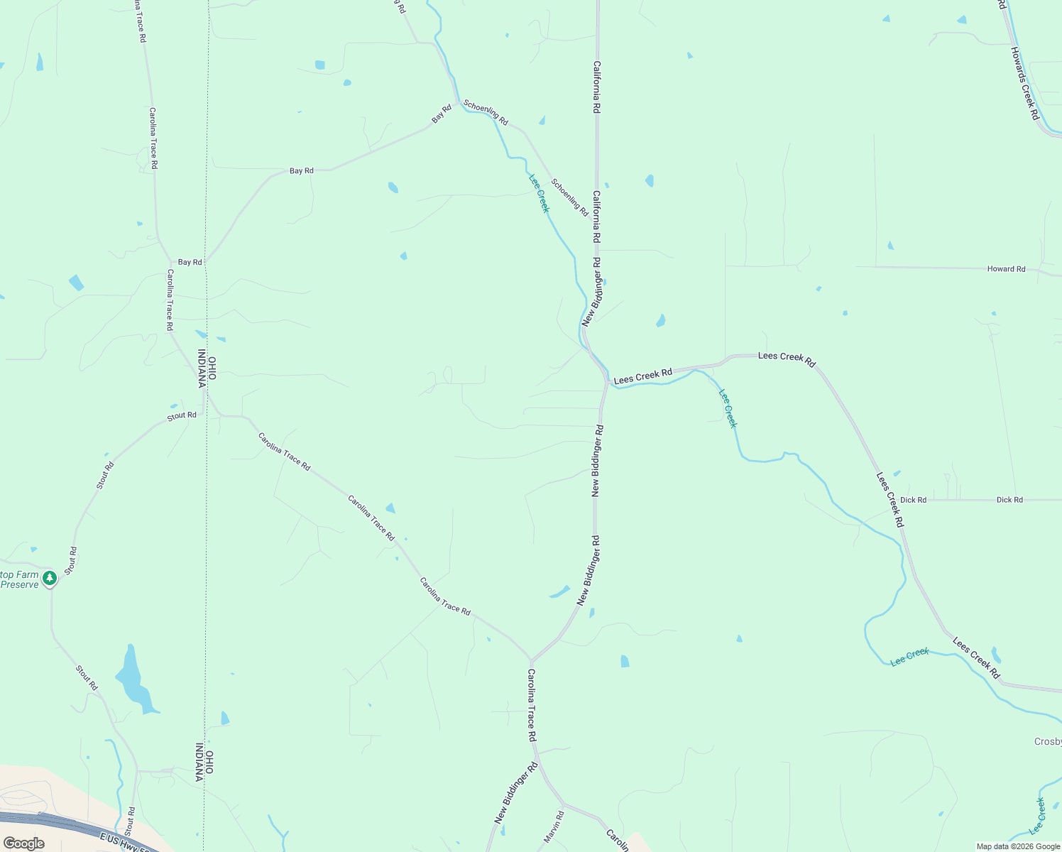 map of restaurants, bars, coffee shops, grocery stores, and more near 11601 New Biddinger Road in Harrison