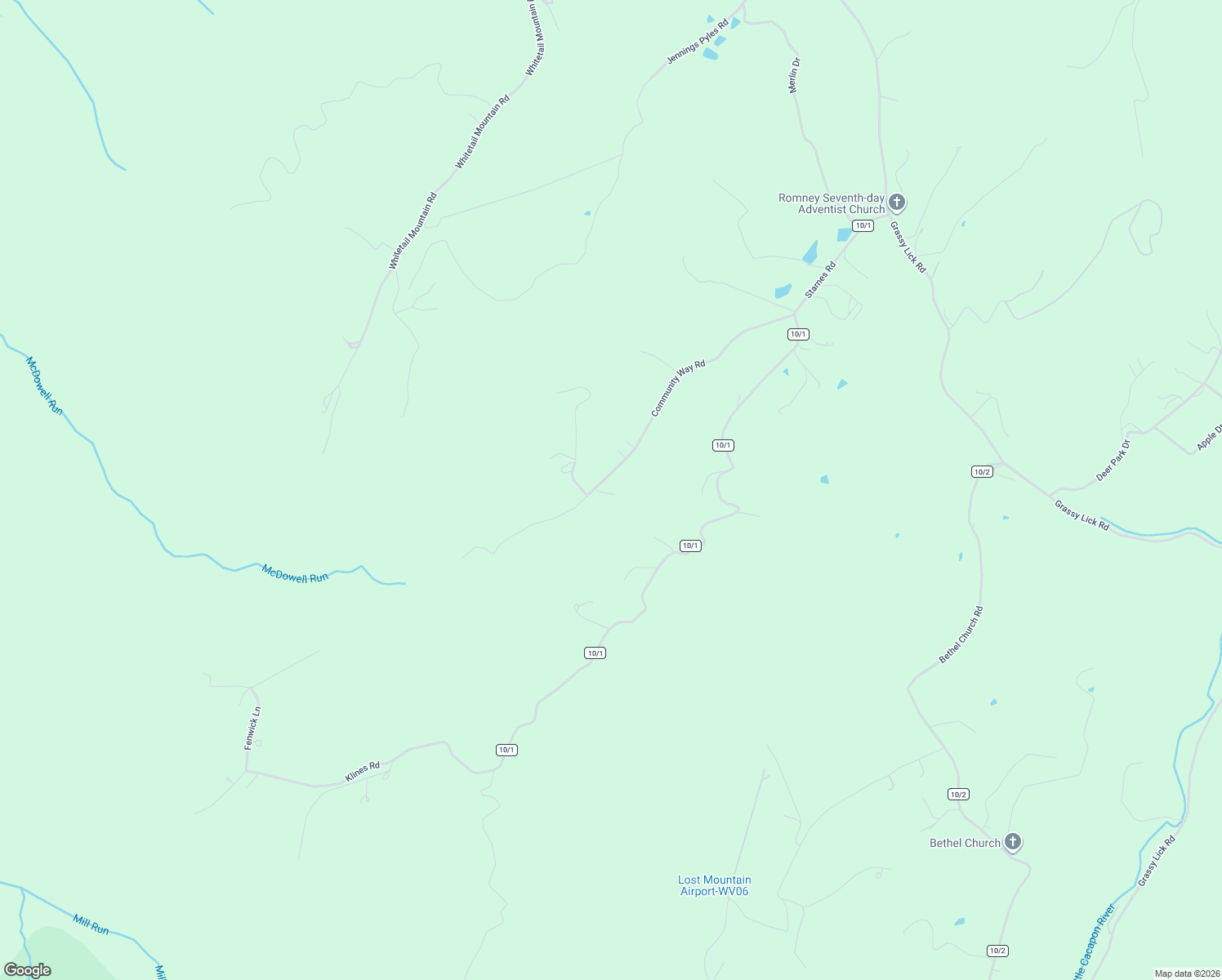 map of restaurants, bars, coffee shops, grocery stores, and more near 758 Community Way Road in Romney