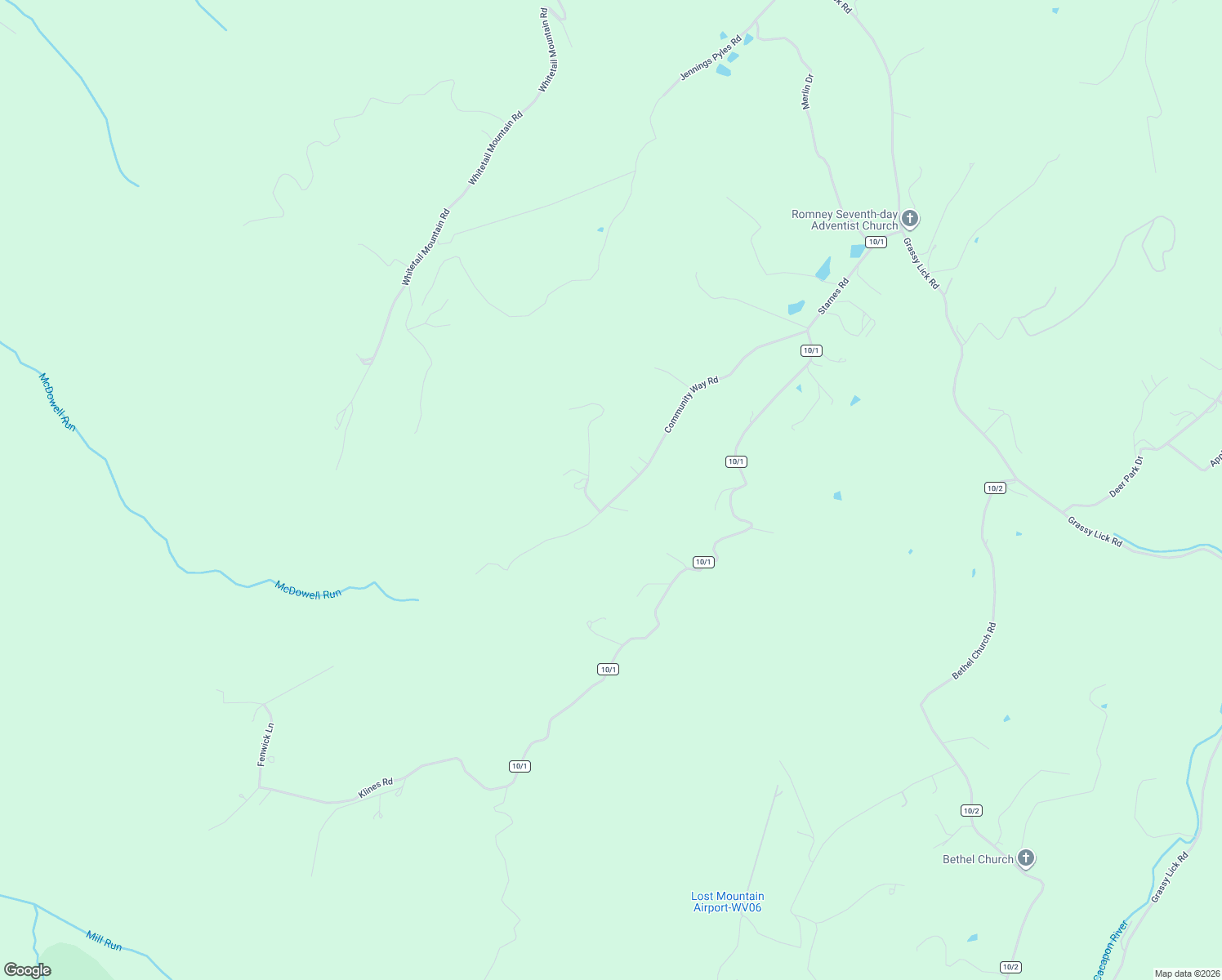 map of restaurants, bars, coffee shops, grocery stores, and more near 758 Community Way Road in Romney