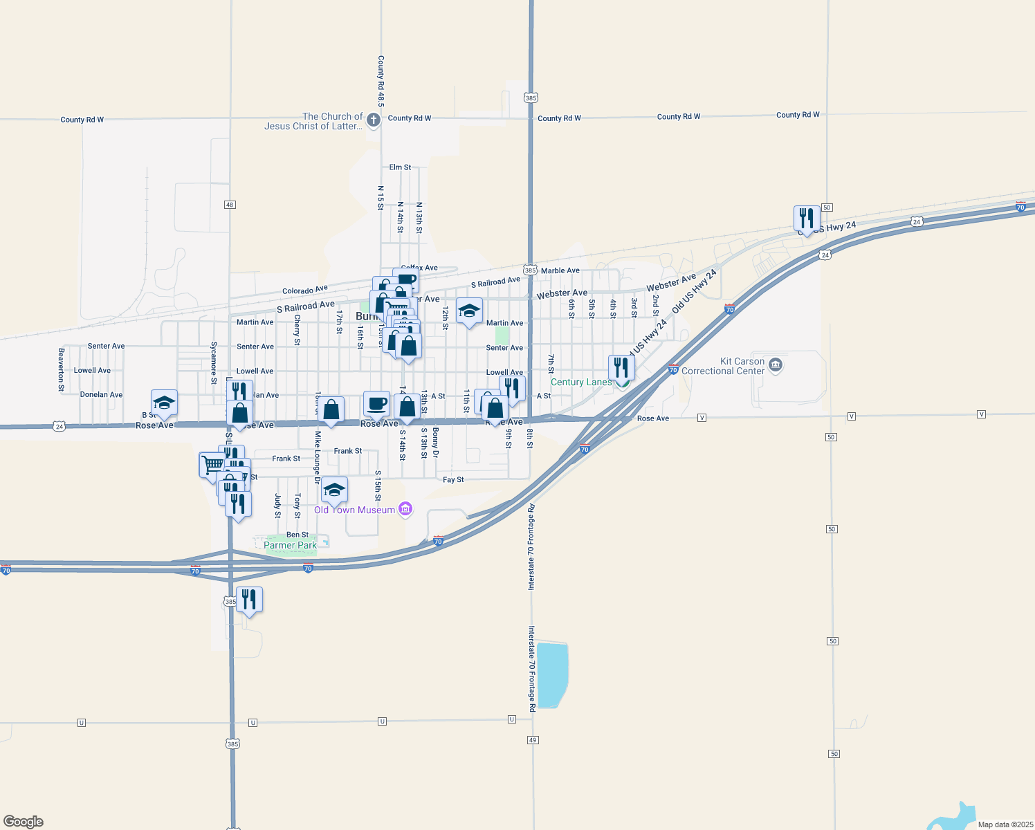 map of restaurants, bars, coffee shops, grocery stores, and more near 870 Rose Avenue in Burlington