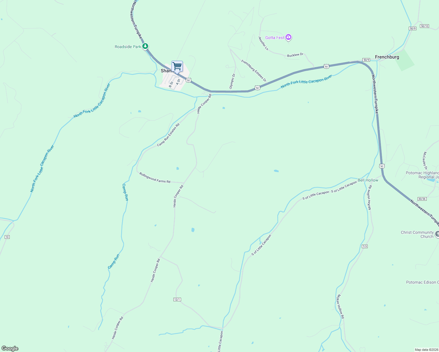 map of restaurants, bars, coffee shops, grocery stores, and more near 715 Heide Cooper Road in Shanks