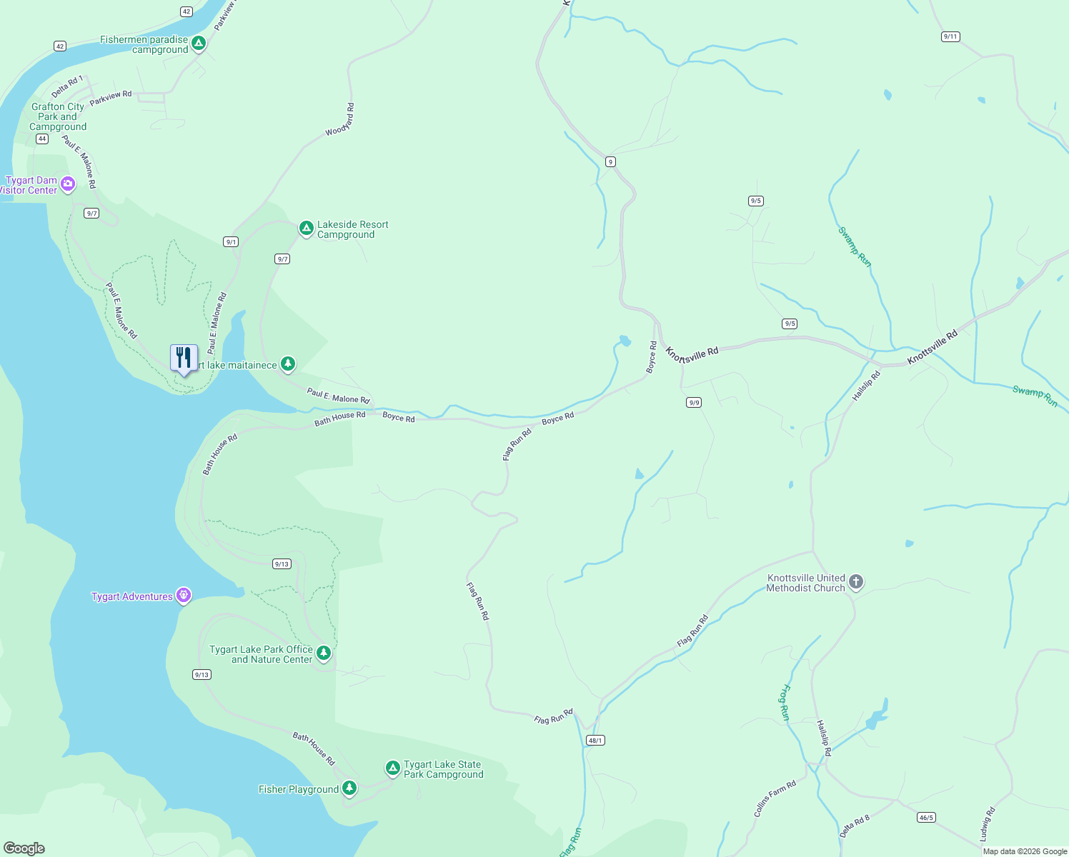 map of restaurants, bars, coffee shops, grocery stores, and more near 635 Boyce Road in Grafton