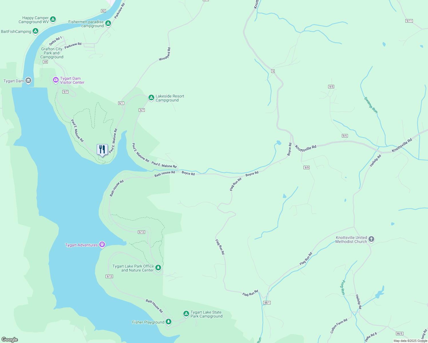 map of restaurants, bars, coffee shops, grocery stores, and more near 816 Boyce Road in Grafton