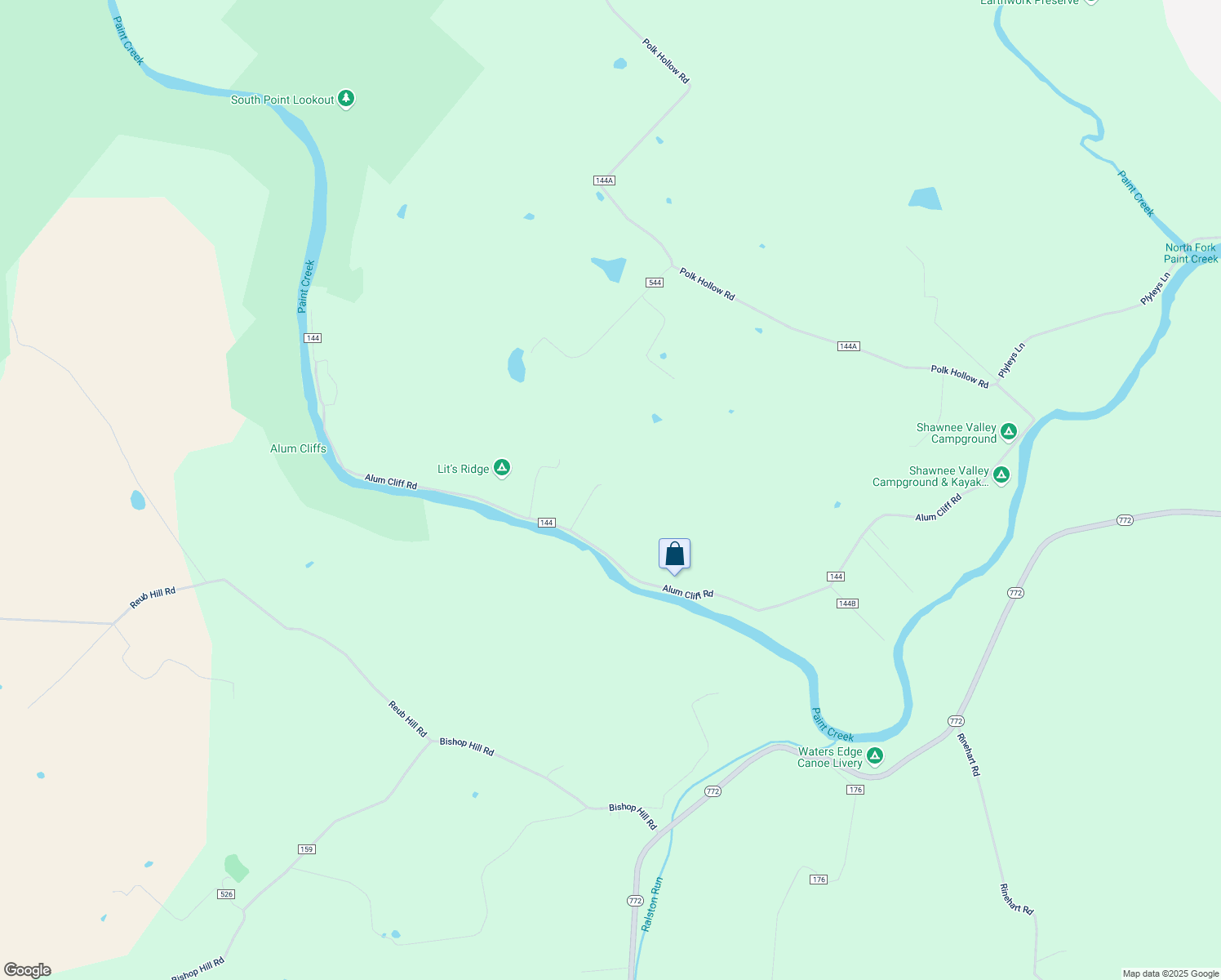 map of restaurants, bars, coffee shops, grocery stores, and more near 1728 Alum Cliff Road in Chillicothe