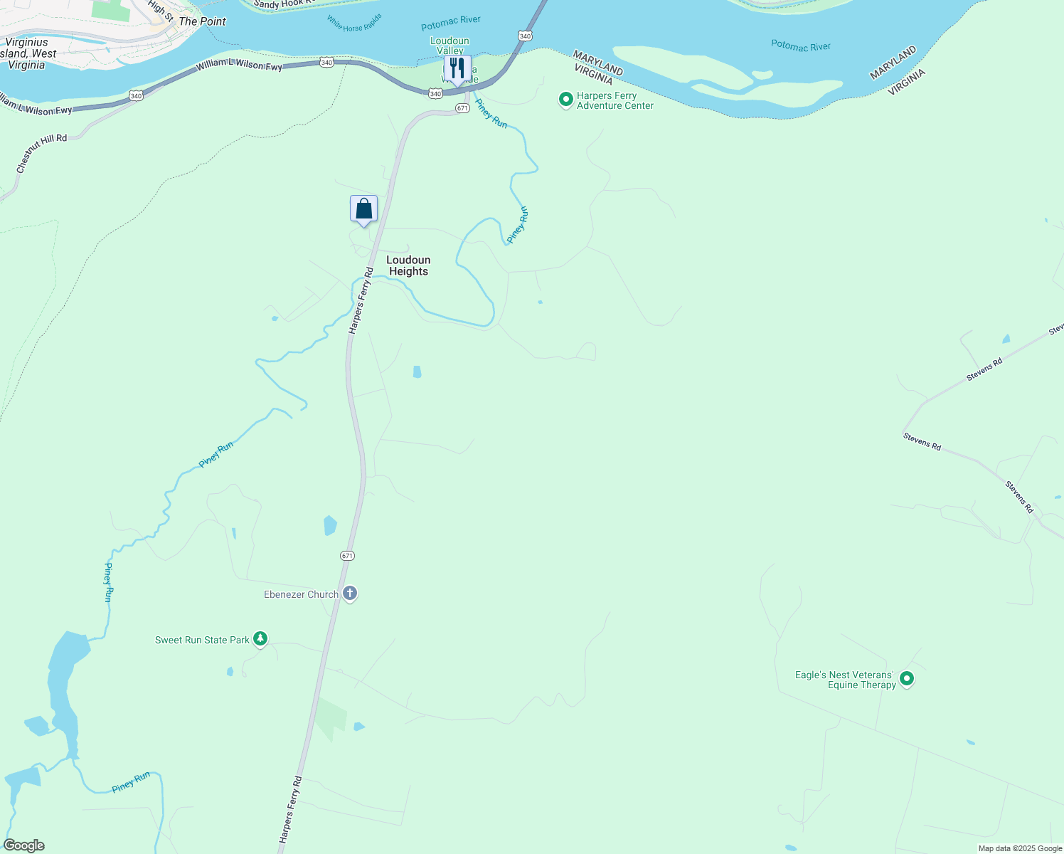 map of restaurants, bars, coffee shops, grocery stores, and more near 37277 Branchriver Road in Purcellville