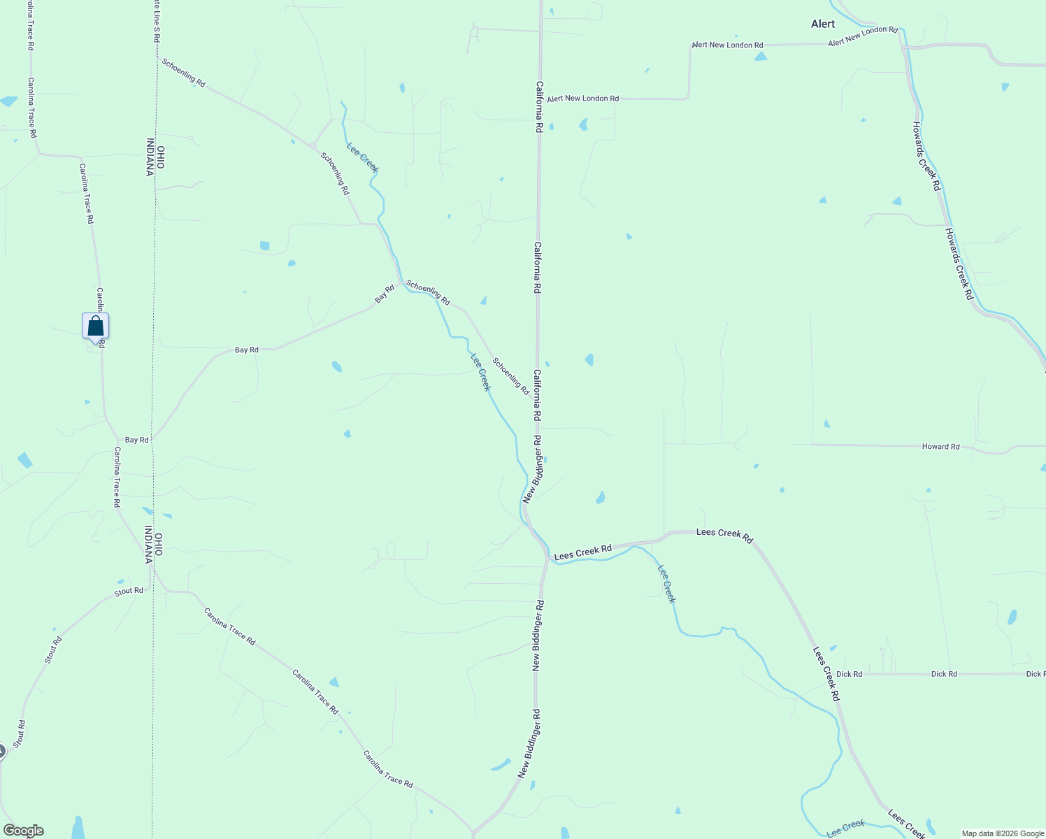 map of restaurants, bars, coffee shops, grocery stores, and more near 4451 California Road in Okeana