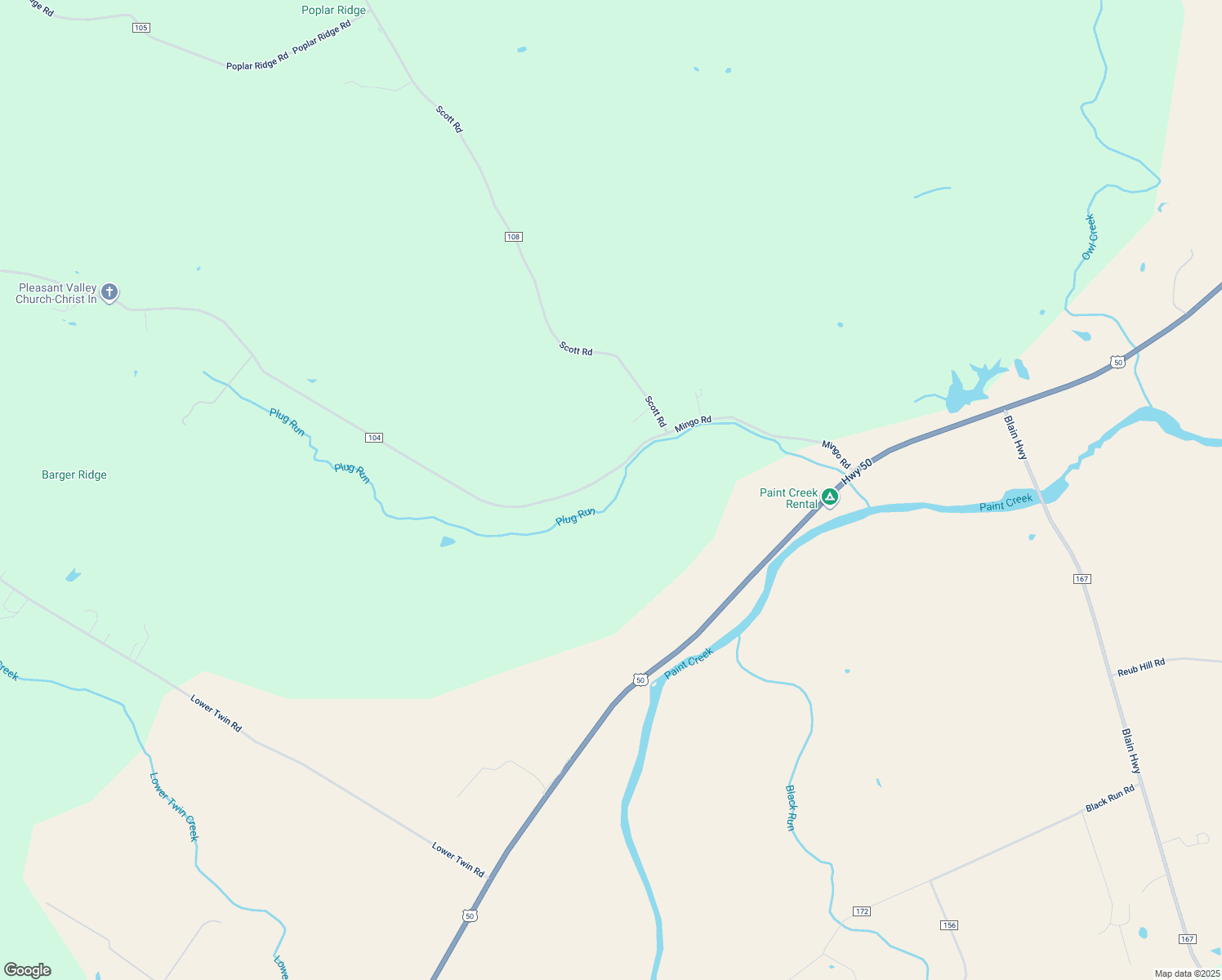 map of restaurants, bars, coffee shops, grocery stores, and more near 3268 Mingo Road in Chillicothe