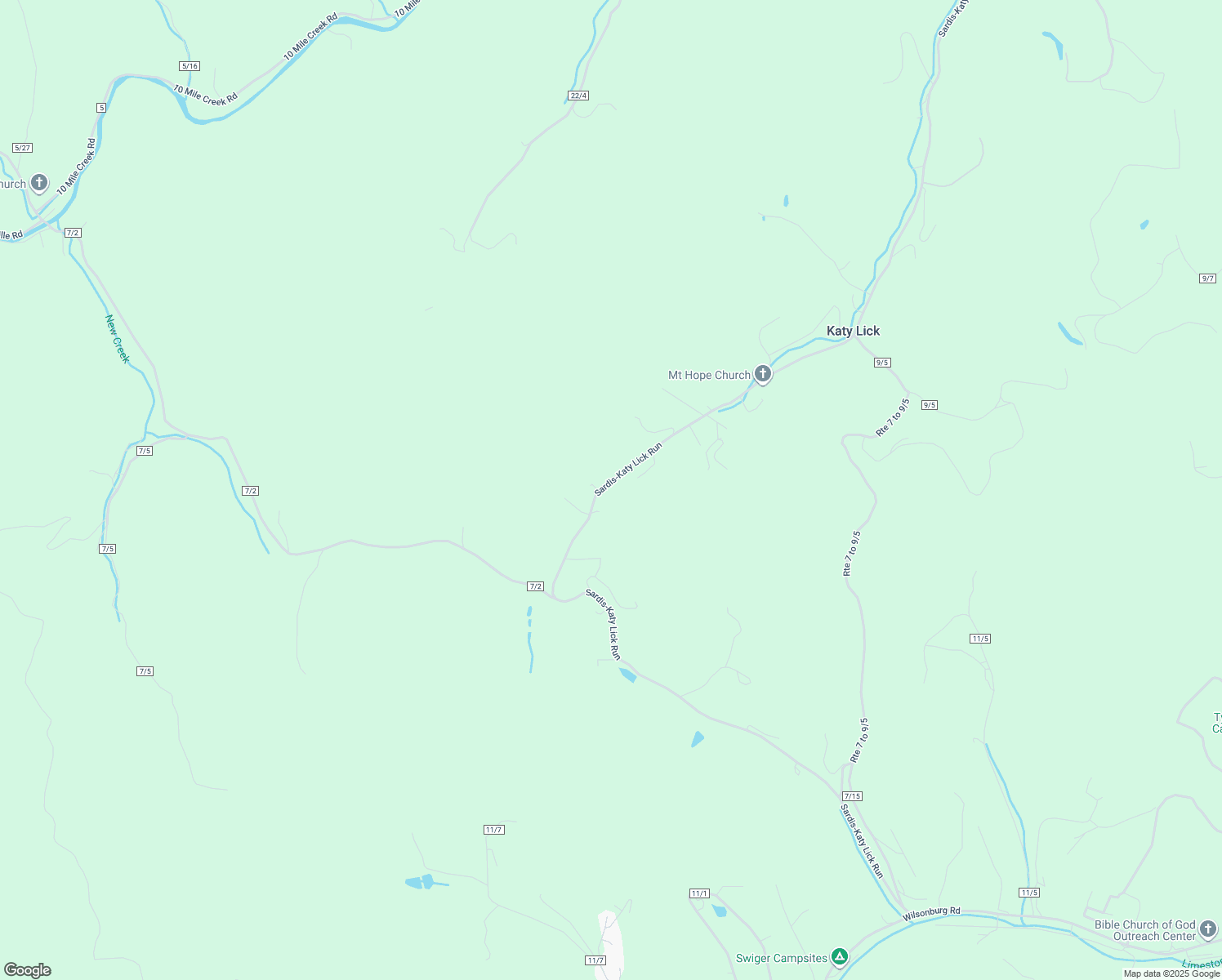 map of restaurants, bars, coffee shops, grocery stores, and more near 1834 Sardis-Katy Lick Run in Clarksburg