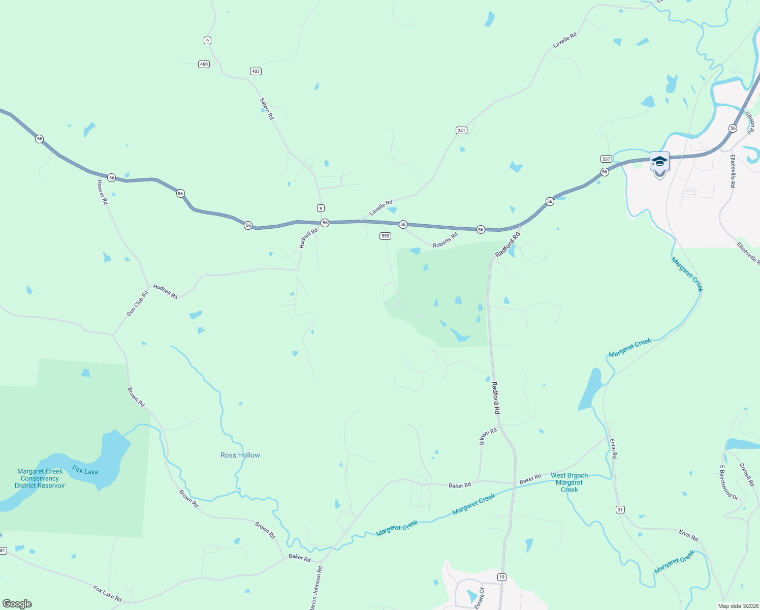 map of restaurants, bars, coffee shops, grocery stores, and more near 7016 Woodmere Drive in Athens