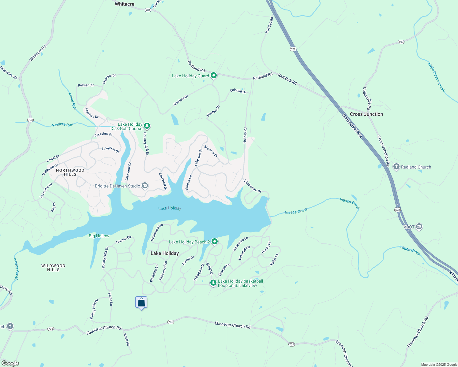 map of restaurants, bars, coffee shops, grocery stores, and more near 118 Greenwood Court in Cross Junction