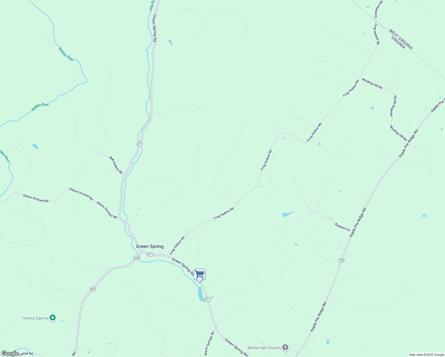 map of restaurants, bars, coffee shops, grocery stores, and more near 290 Peeper Lane in Winchester