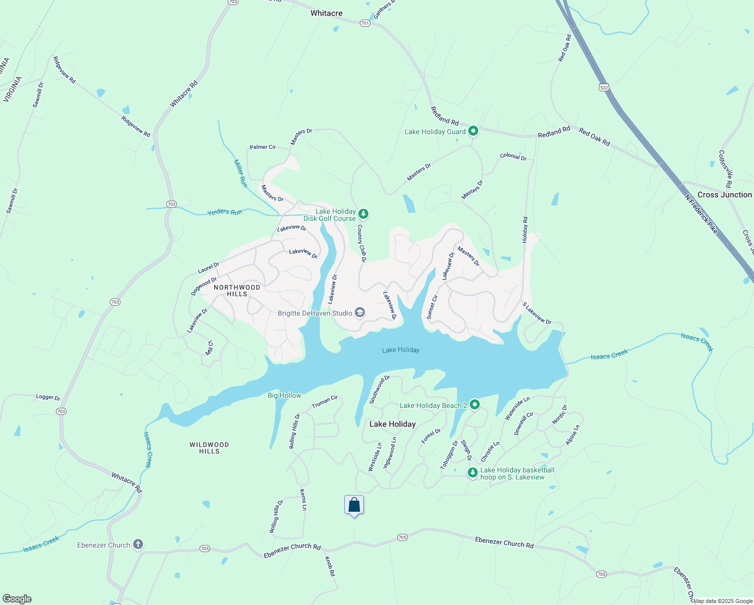 map of restaurants, bars, coffee shops, grocery stores, and more near 100 Divot Place in Cross Junction