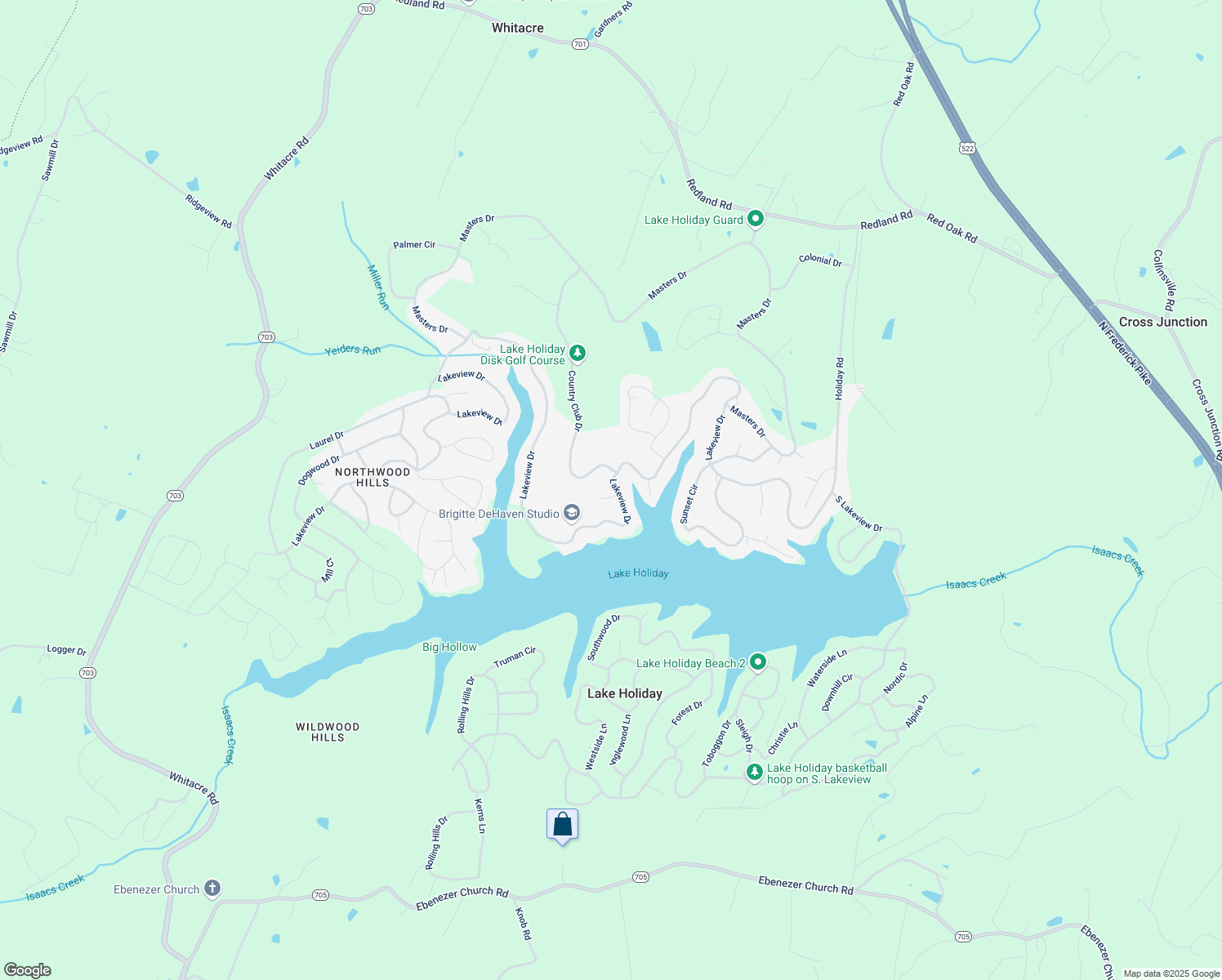map of restaurants, bars, coffee shops, grocery stores, and more near 100 Divot Place in Cross Junction
