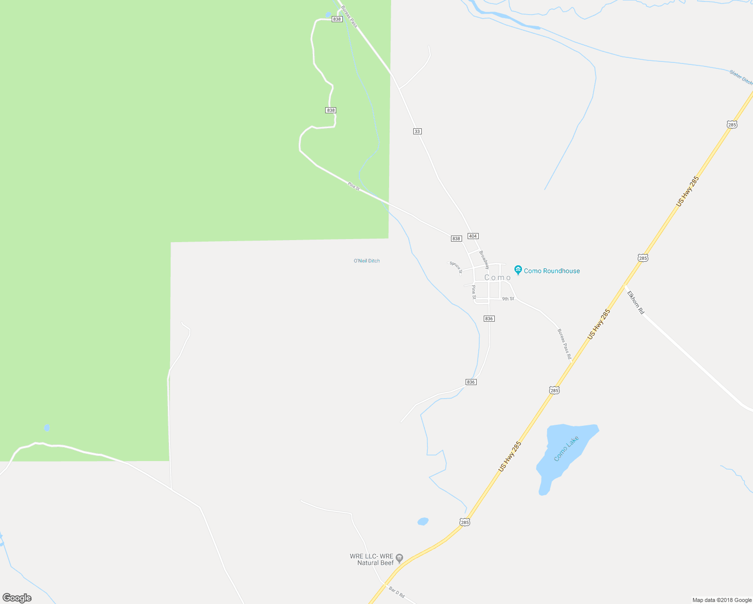 map of restaurants, bars, coffee shops, grocery stores, and more near 1 Como Street in Jefferson