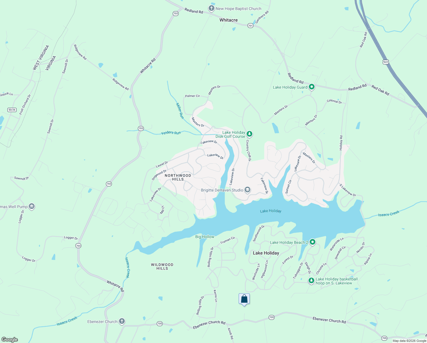 map of restaurants, bars, coffee shops, grocery stores, and more near 232 Greenbriar Circle in Cross Junction