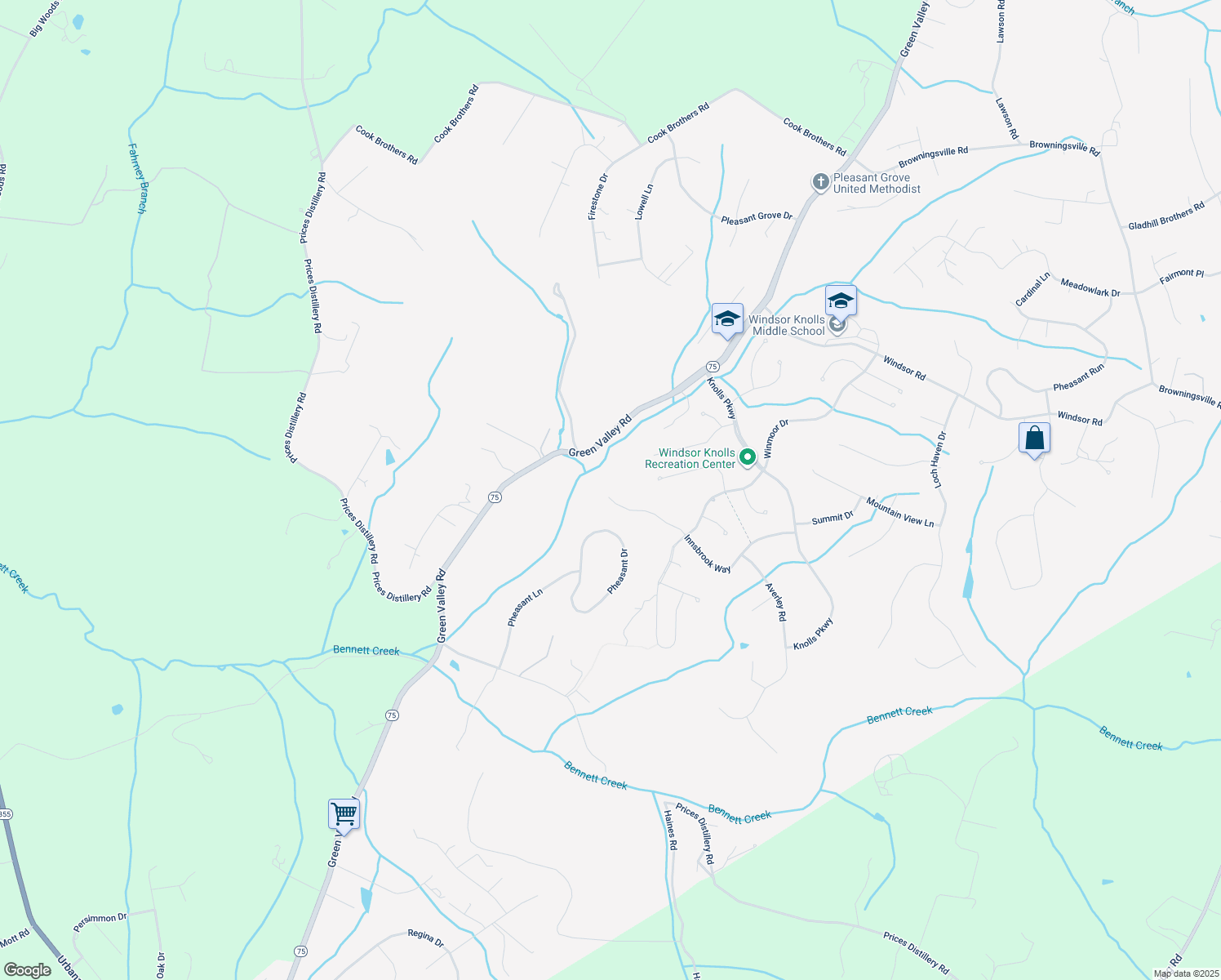 map of restaurants, bars, coffee shops, grocery stores, and more near 11160 Innsbrook Court in Ijamsville