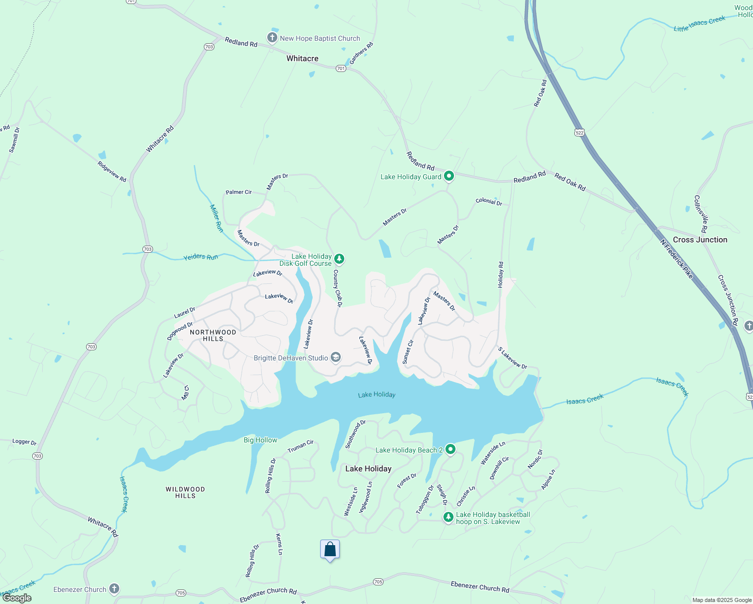 map of restaurants, bars, coffee shops, grocery stores, and more near 331 Overlook Drive in Whitacre