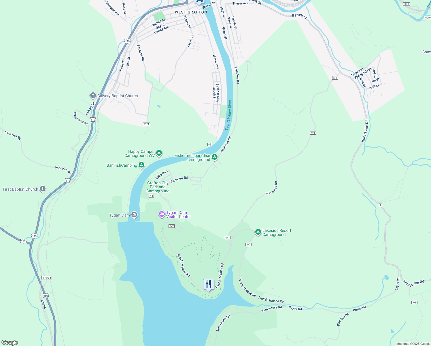 map of restaurants, bars, coffee shops, grocery stores, and more near 37 Columbia Street in Grafton