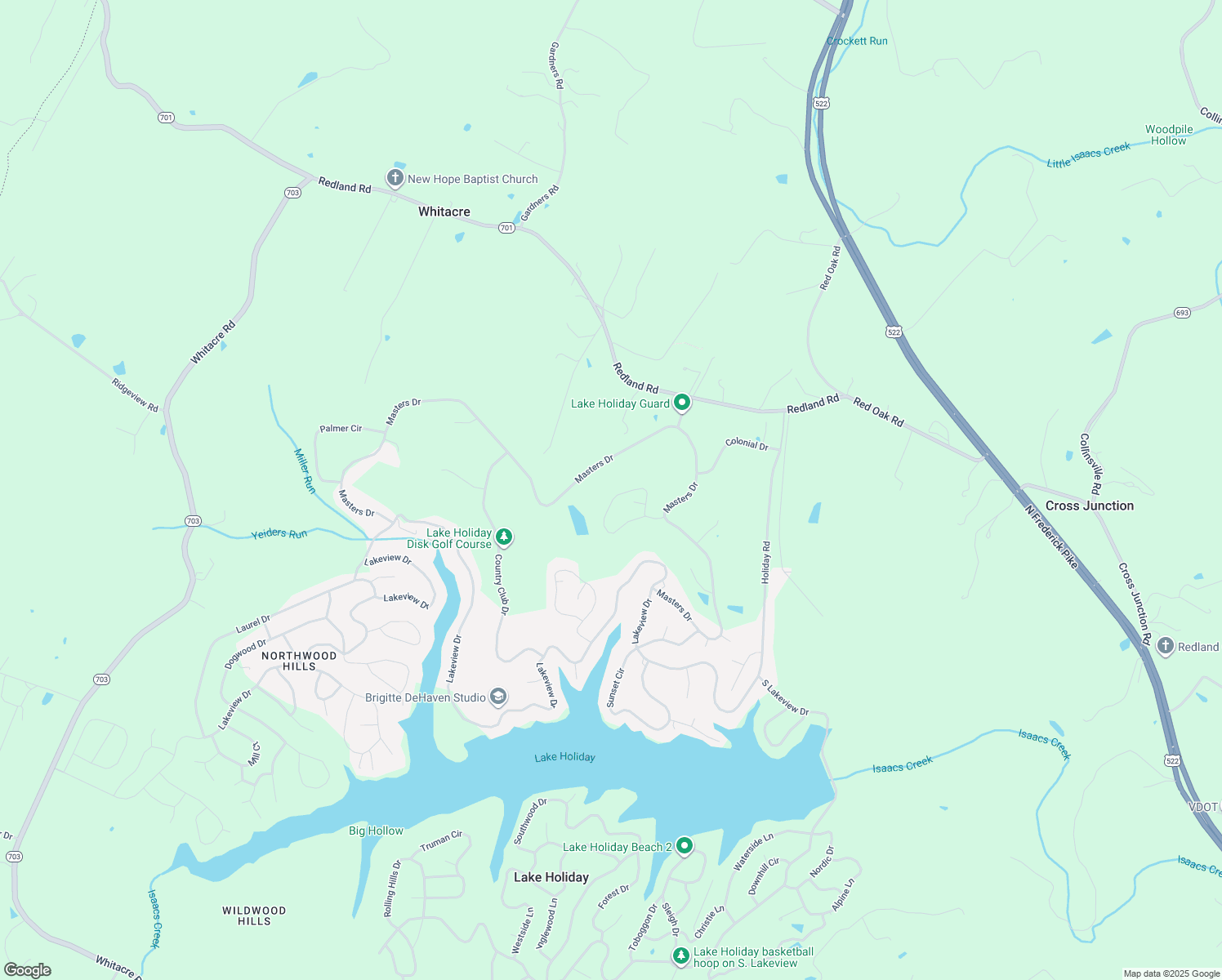 map of restaurants, bars, coffee shops, grocery stores, and more near 233 Fairway Circle in Cross Junction