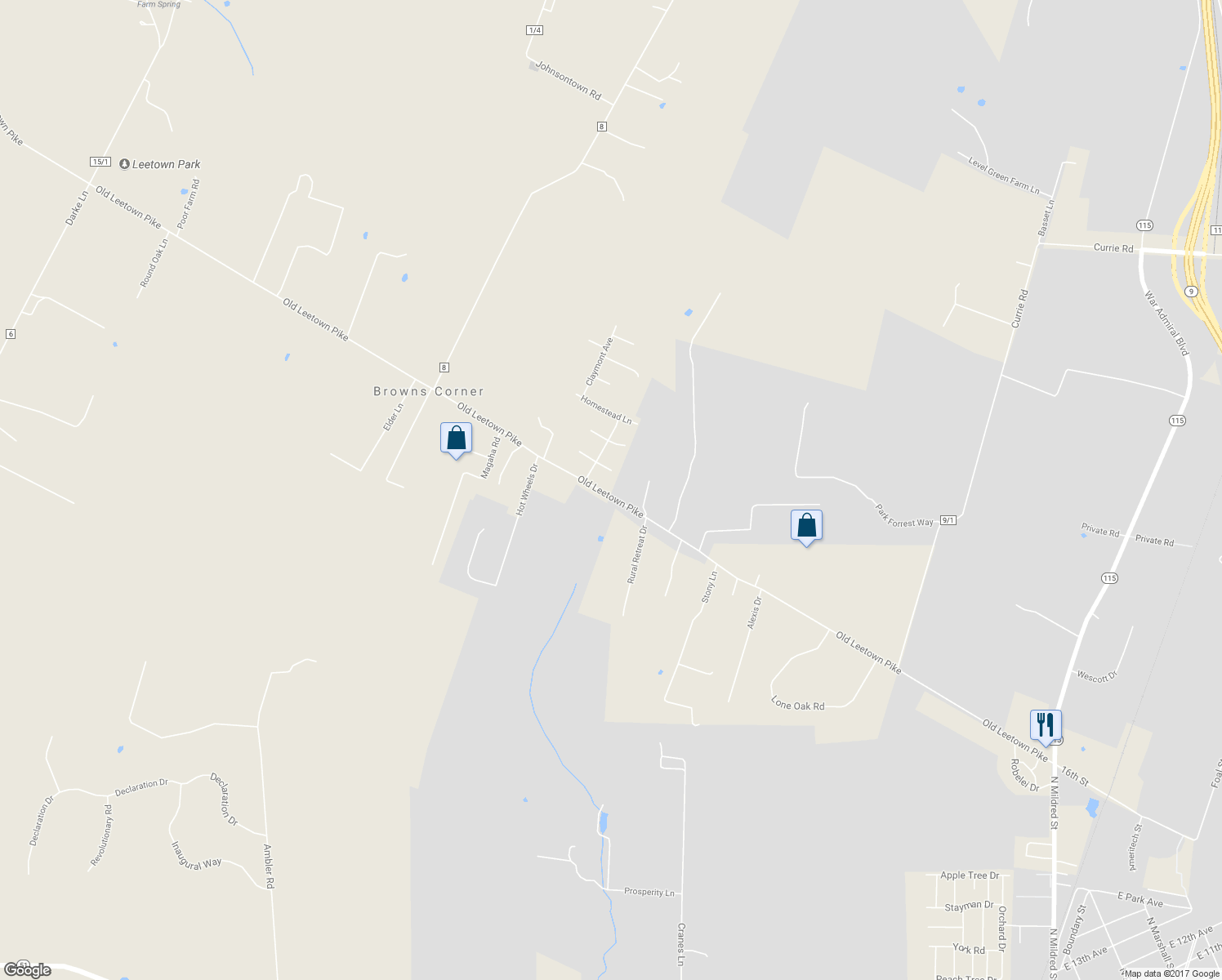 map of restaurants, bars, coffee shops, grocery stores, and more near 3093 Old Leetown Pike in Ranson
