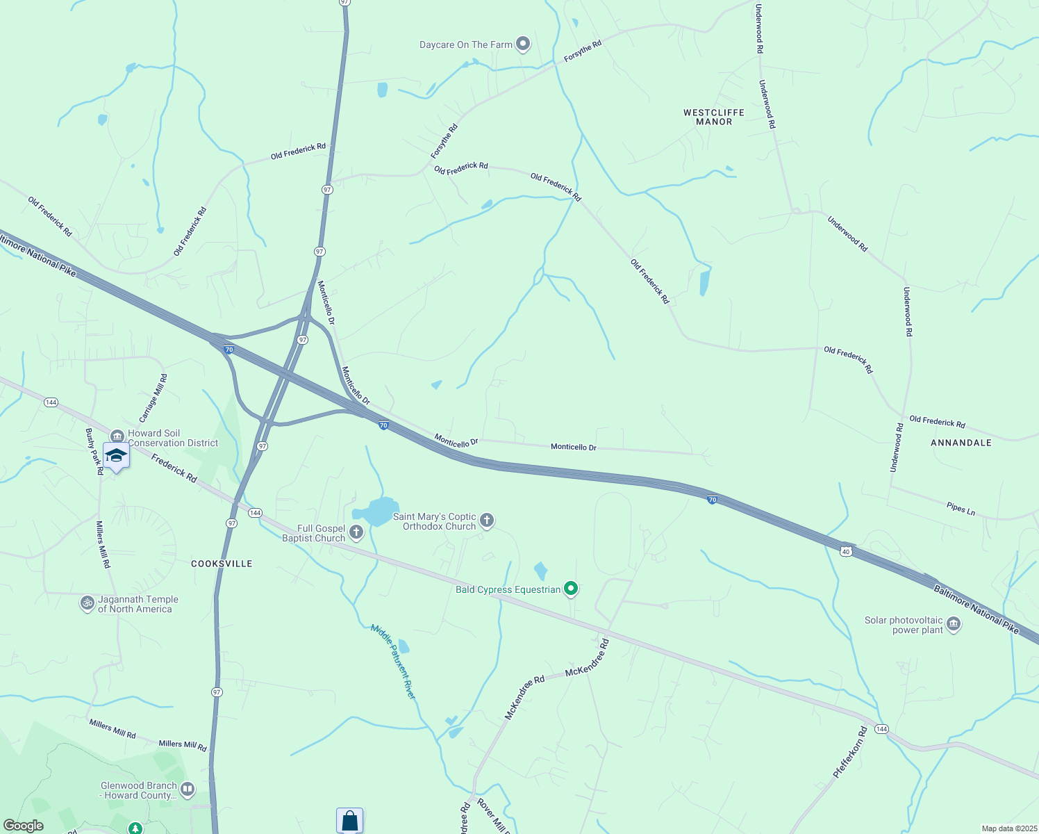 map of restaurants, bars, coffee shops, grocery stores, and more near 14092 Barbara Circle in Cooksville