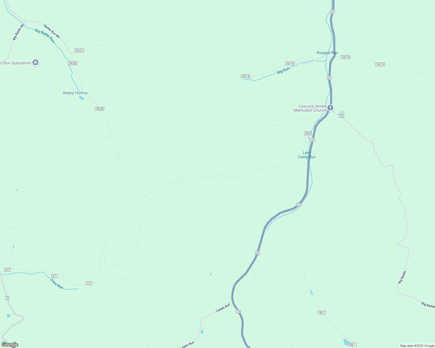 map of restaurants, bars, coffee shops, grocery stores, and more near Little Tarklin Run Road in Salem