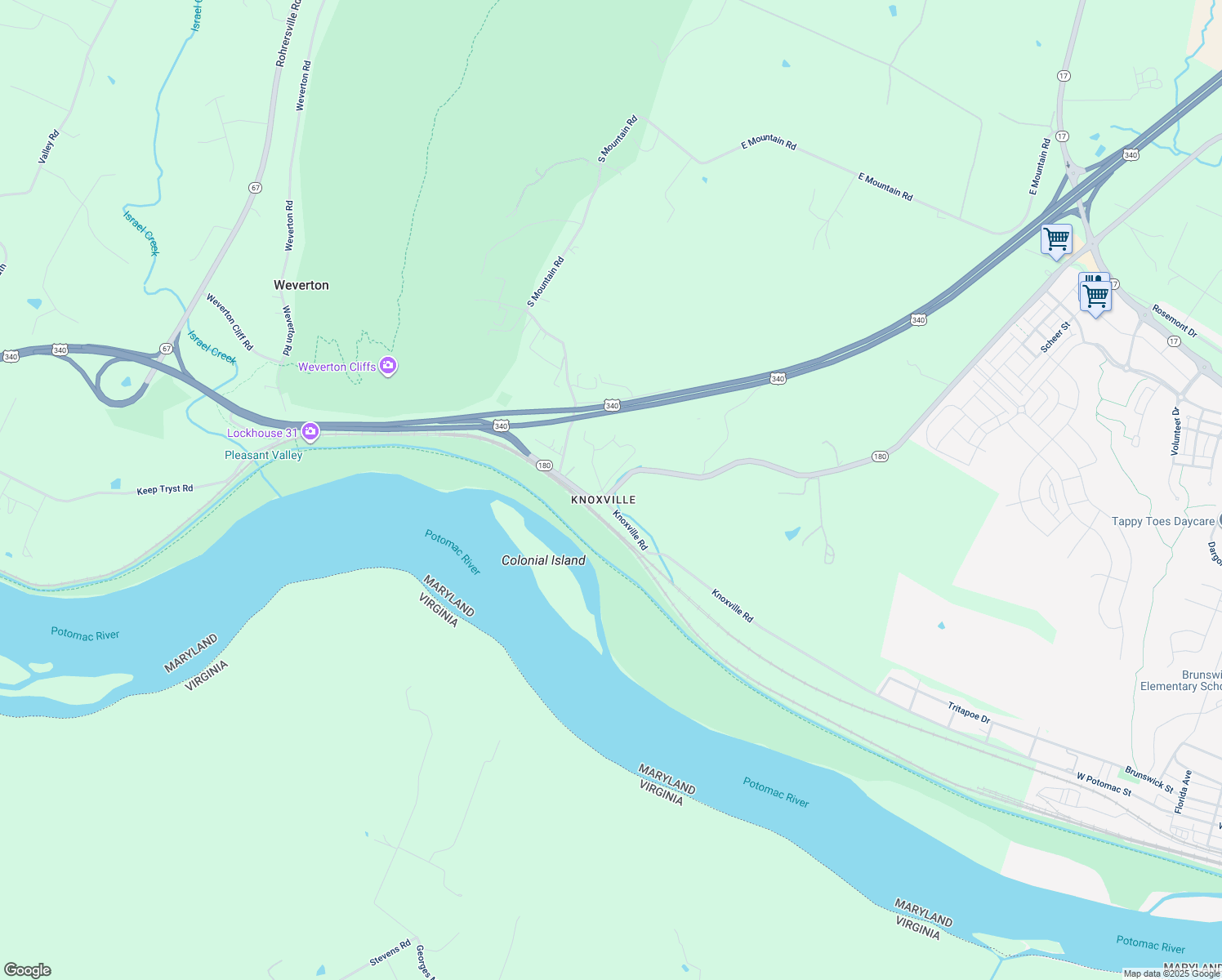 map of restaurants, bars, coffee shops, grocery stores, and more near 206 Jefferson Pike in Knoxville