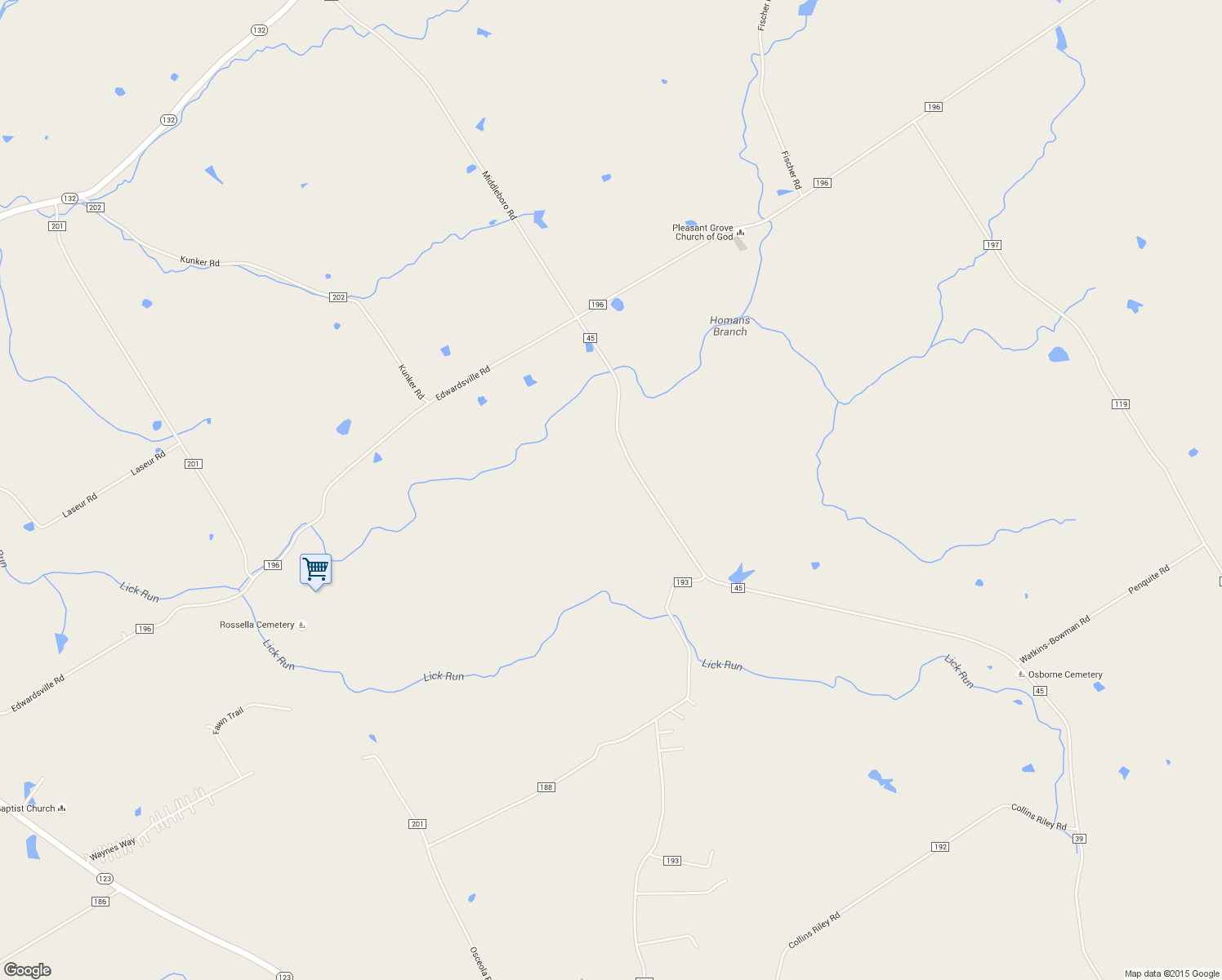 map of restaurants, bars, coffee shops, grocery stores, and more near 6267 Middleboro Road in Blanchester