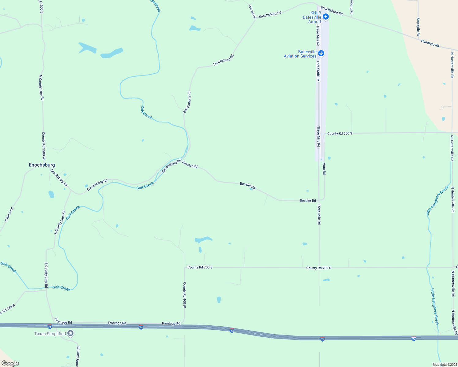 map of restaurants, bars, coffee shops, grocery stores, and more near 26132 Bessler Road in Batesville