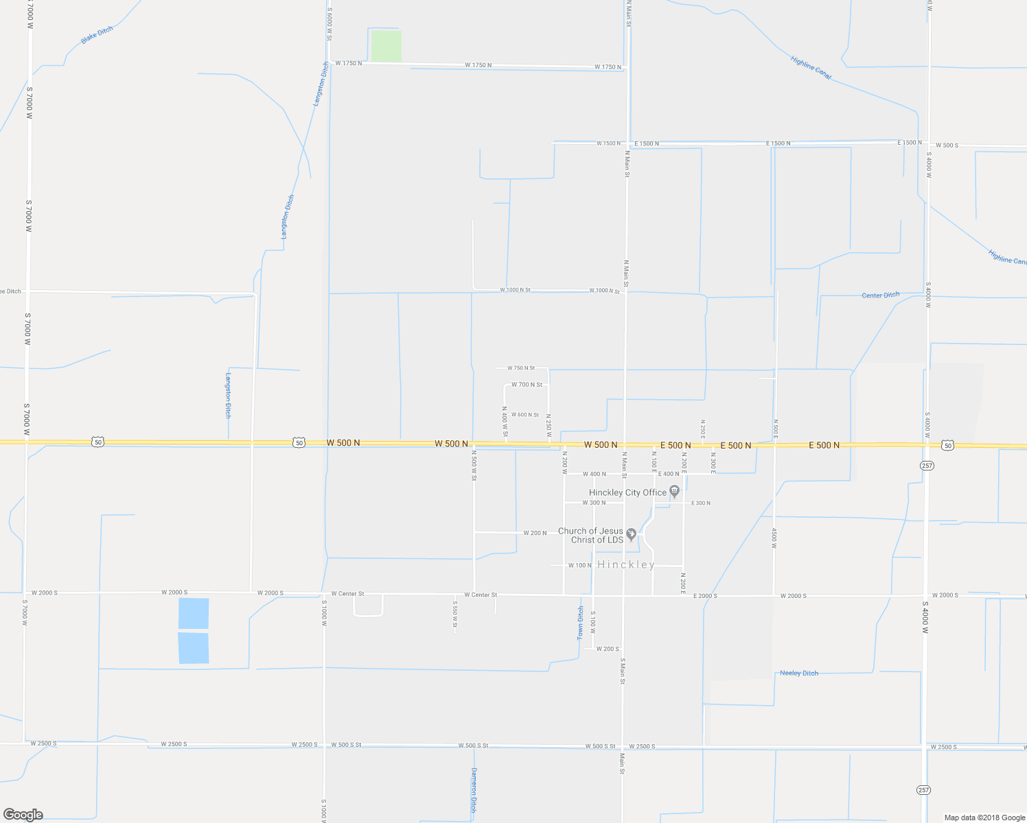 map of restaurants, bars, coffee shops, grocery stores, and more near 279 West 600 North Street in Hinckley