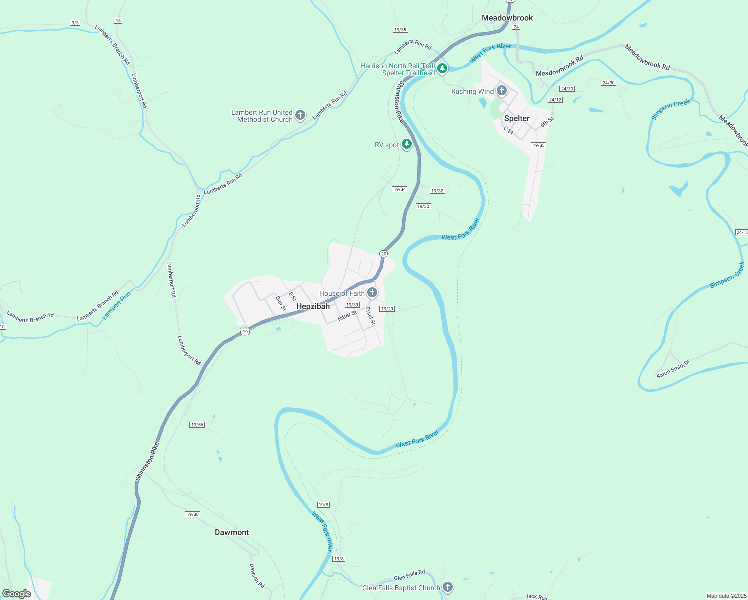 map of restaurants, bars, coffee shops, grocery stores, and more near in Hepzibah