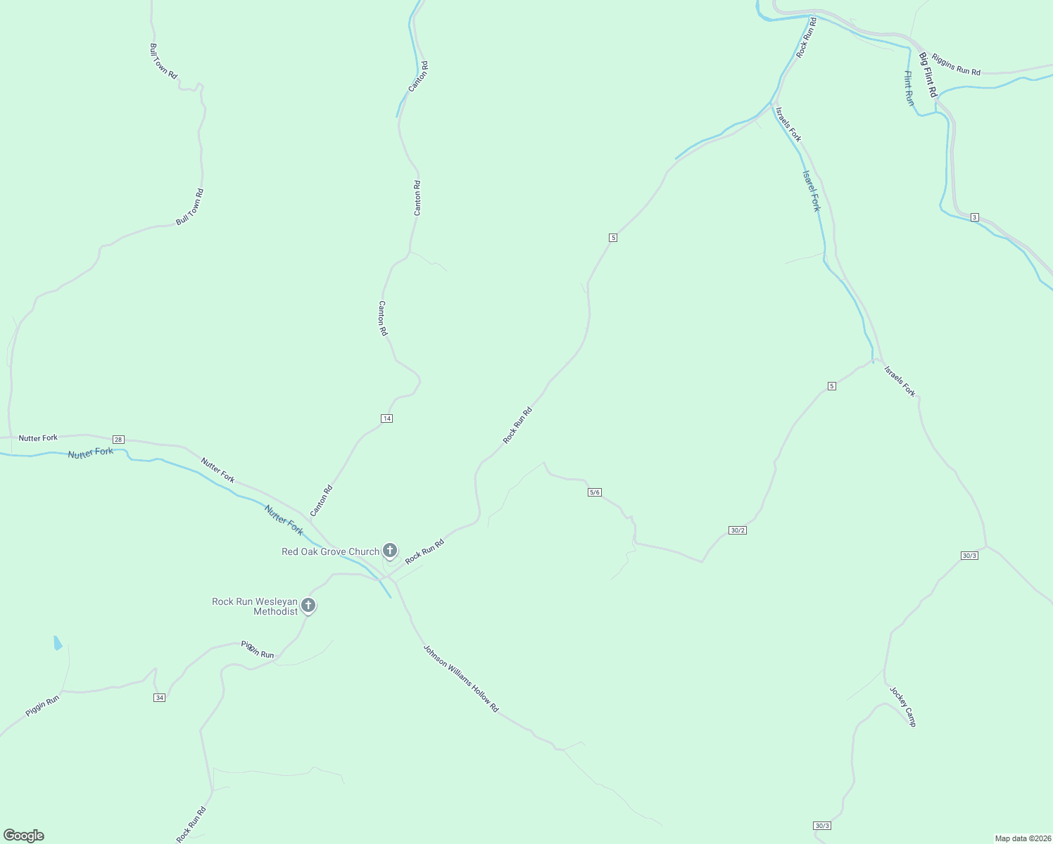 map of restaurants, bars, coffee shops, grocery stores, and more near Rock Run Road in West Union