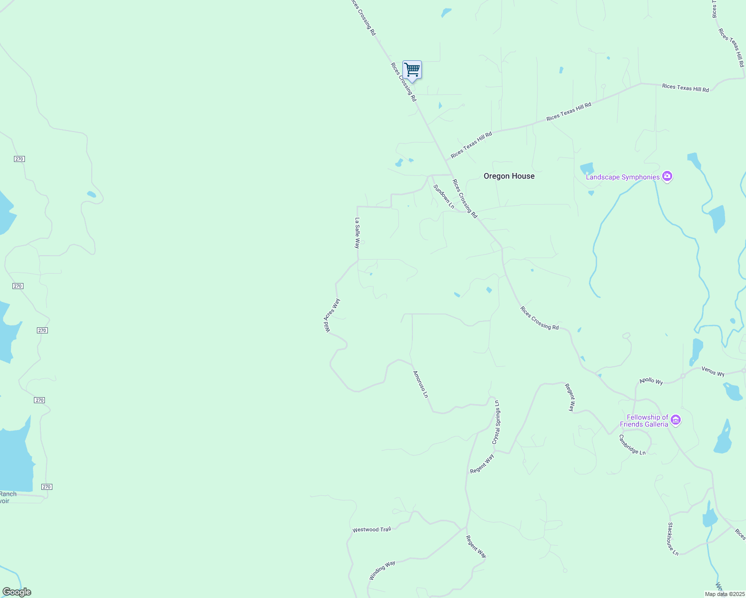 map of restaurants, bars, coffee shops, grocery stores, and more near 12936 La Salle Way in Oregon House