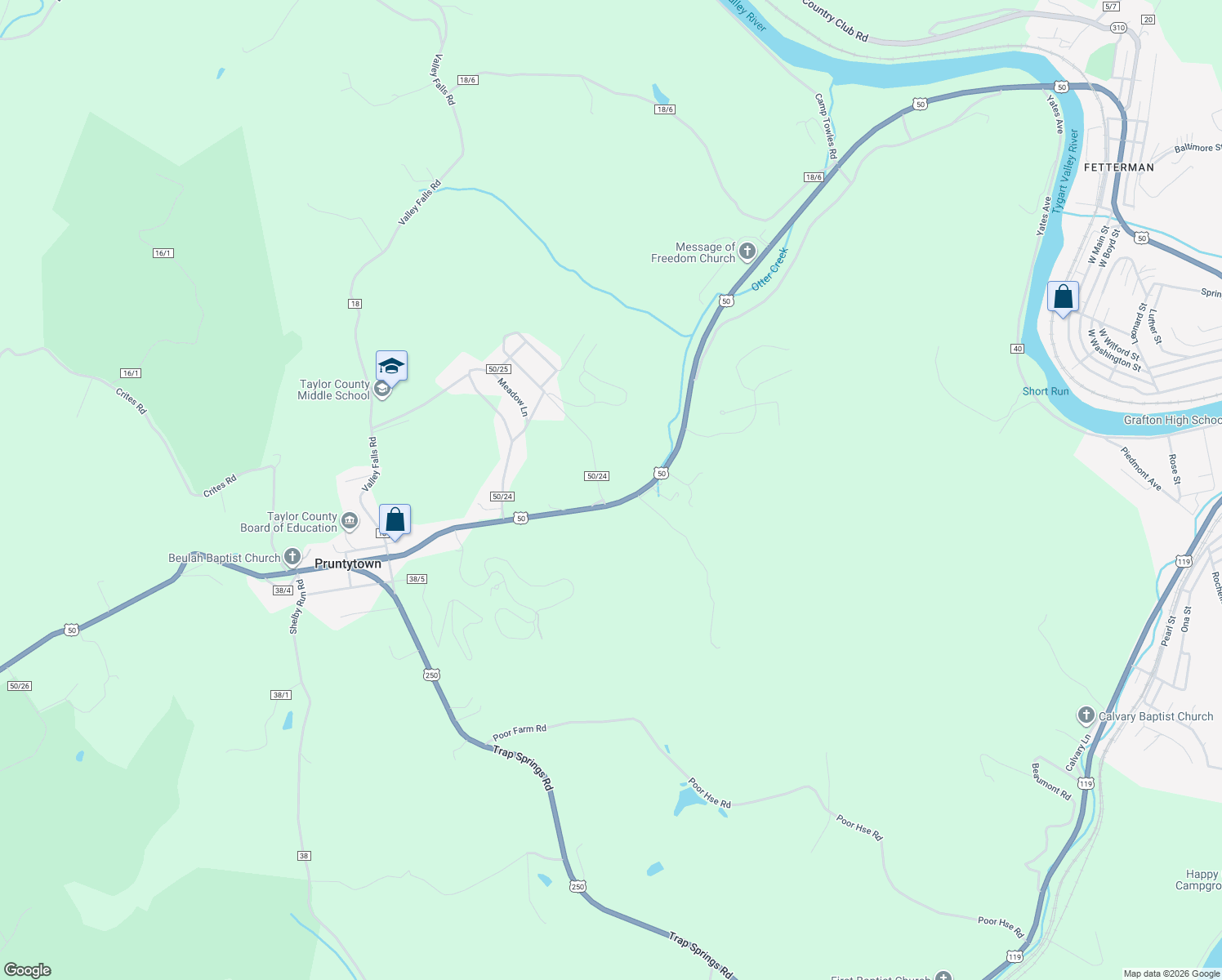 map of restaurants, bars, coffee shops, grocery stores, and more near Northwestern Turnpike in Grafton