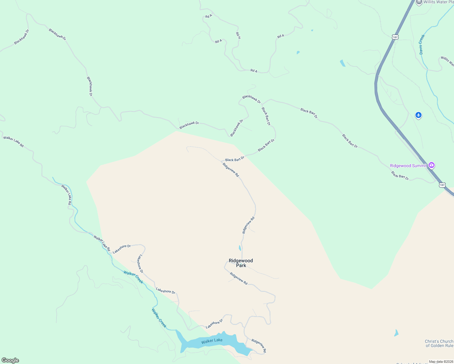 map of restaurants, bars, coffee shops, grocery stores, and more near 15800 Ridgeview Road in Willits