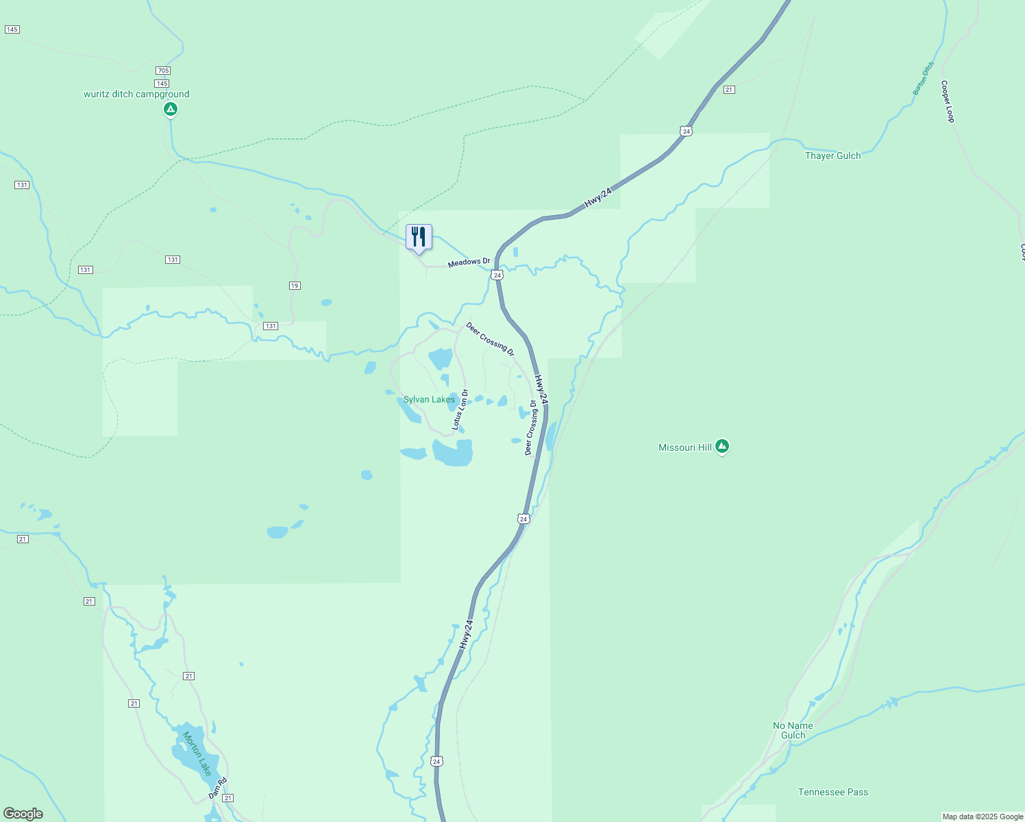 map of restaurants, bars, coffee shops, grocery stores, and more near 32 Brush Lake No 4 in Leadville