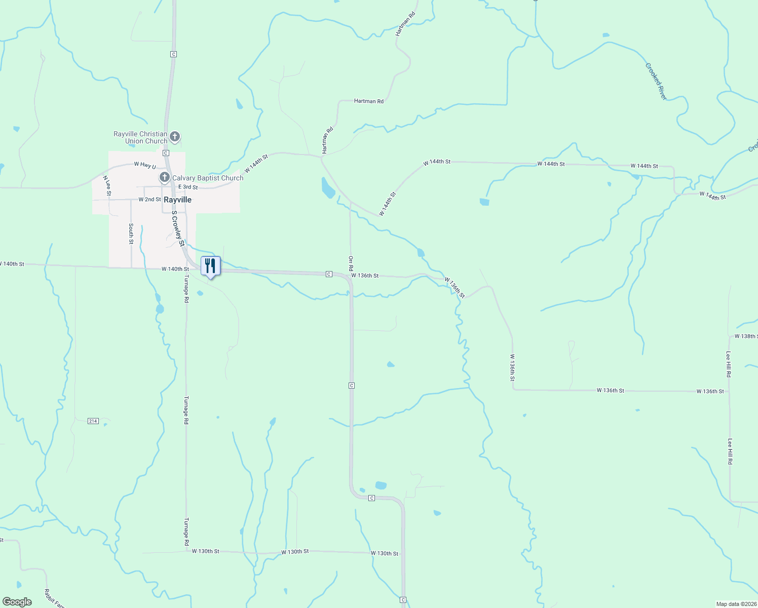 map of restaurants, bars, coffee shops, grocery stores, and more near 13679 State Highway C in Richmond