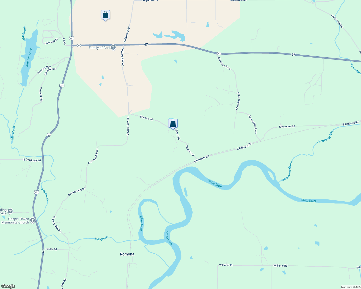 map of restaurants, bars, coffee shops, grocery stores, and more near 2700 Dillman Road in Spencer