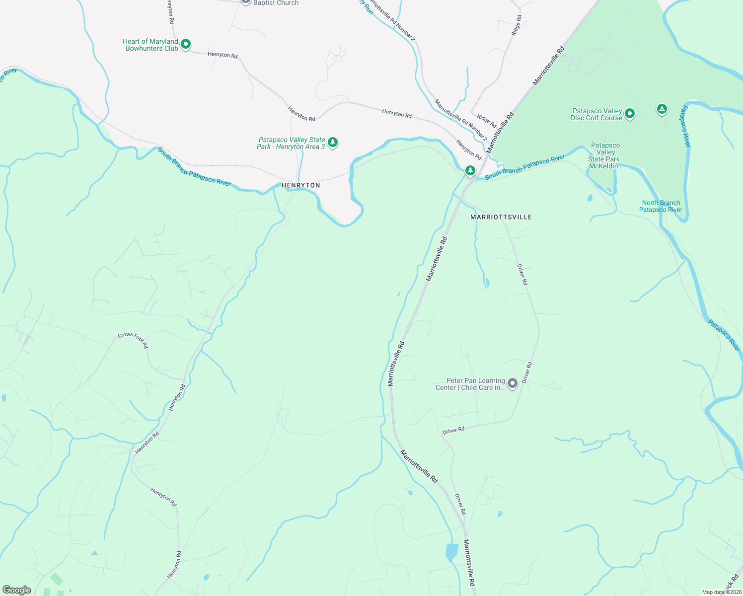 map of restaurants, bars, coffee shops, grocery stores, and more near 750 Driver Road in Marriottsville