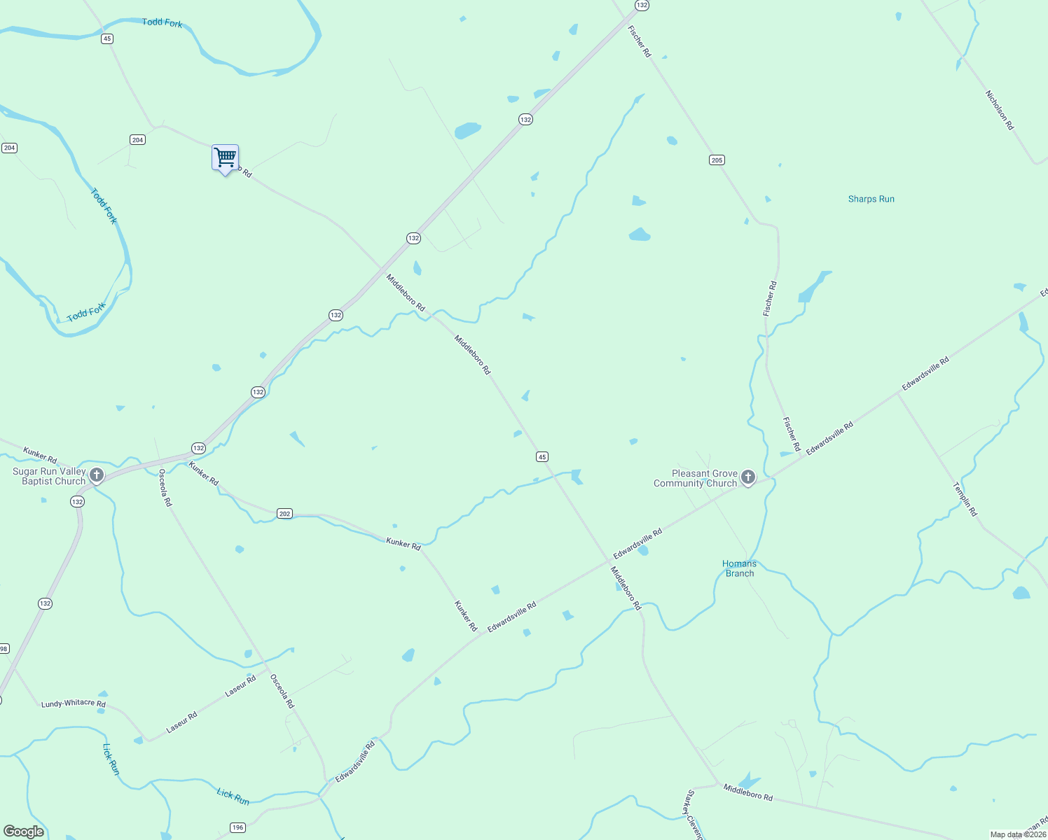 map of restaurants, bars, coffee shops, grocery stores, and more near 5590 Middleboro Road in Morrow