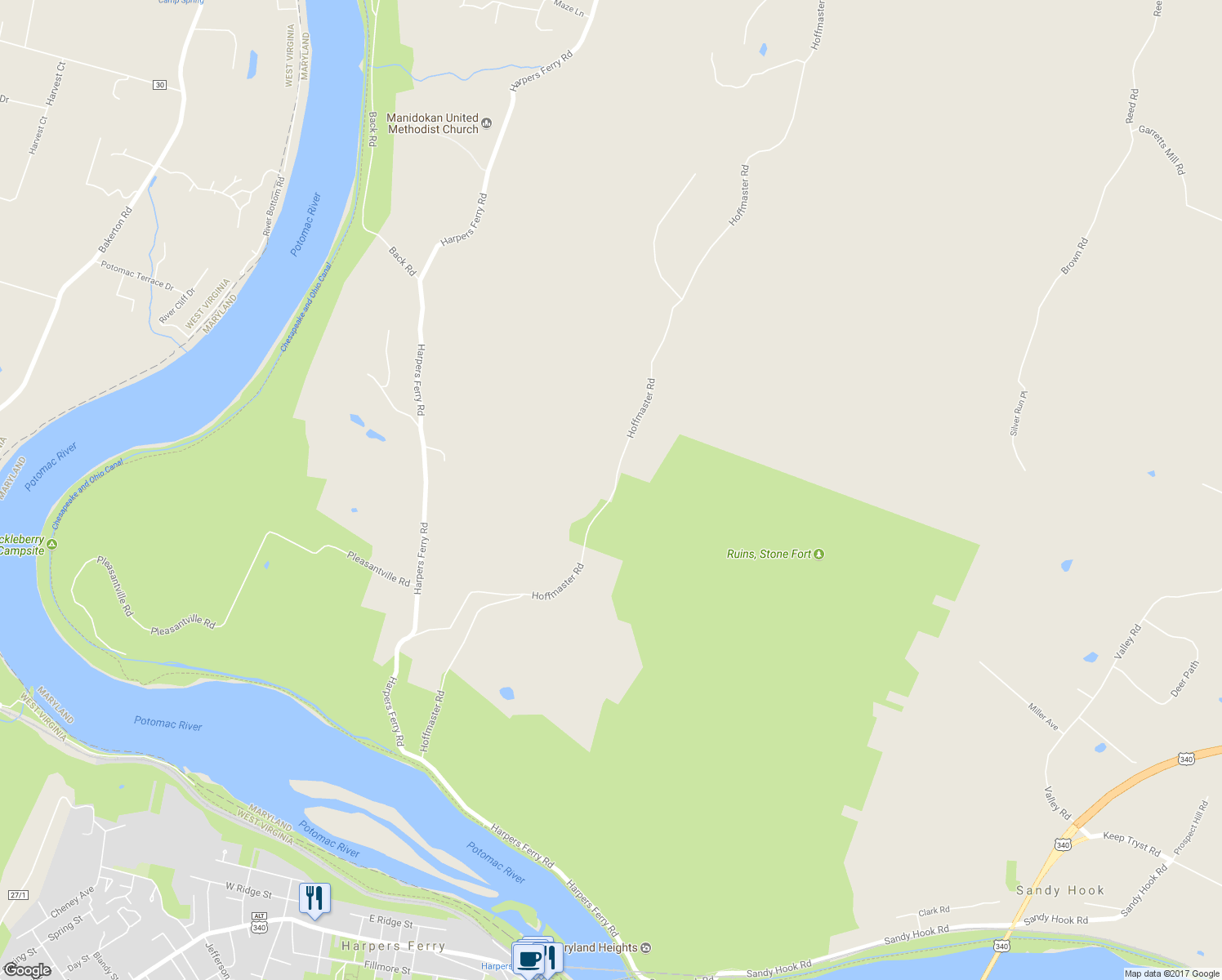 map of restaurants, bars, coffee shops, grocery stores, and more near 1035 Hoffmaster Road in Knoxville